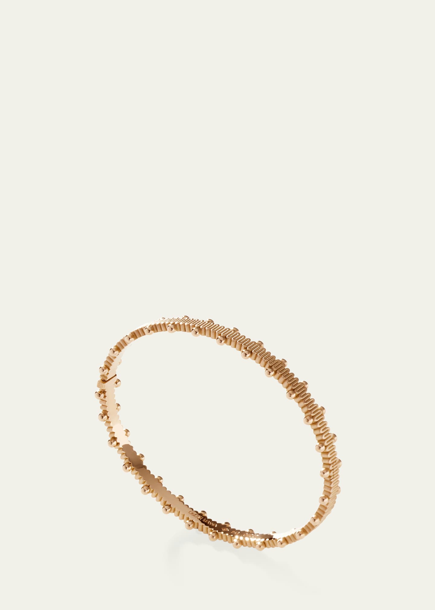 Oscar Massin Beaded 18K Recycled Yellow Gold Bangle with Lab-Grown Diamonds Image 3 of 4
