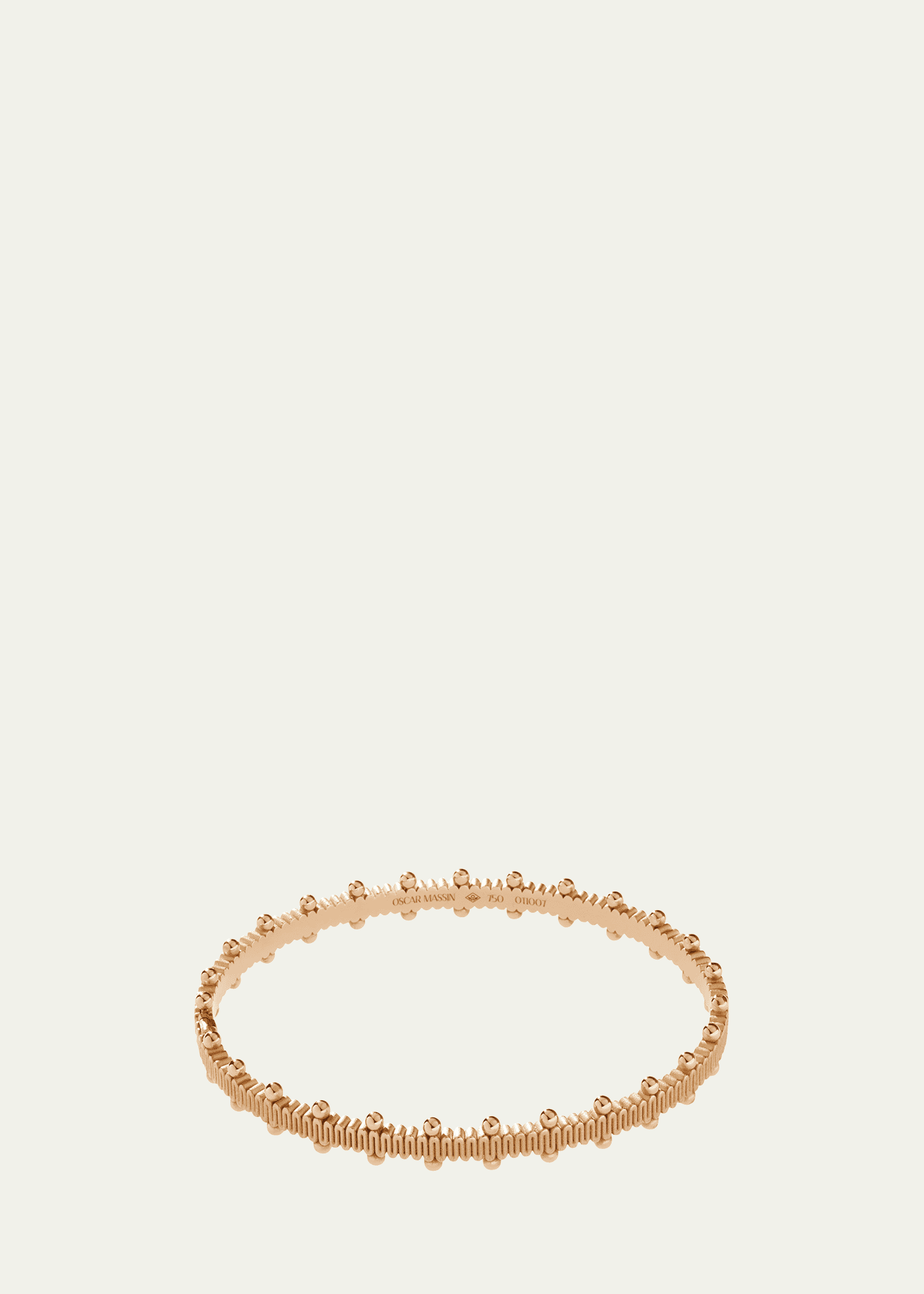 Oscar Massin Beaded 18K Recycled Yellow Gold Bangle with Lab-Grown Diamonds Image 1 of 4