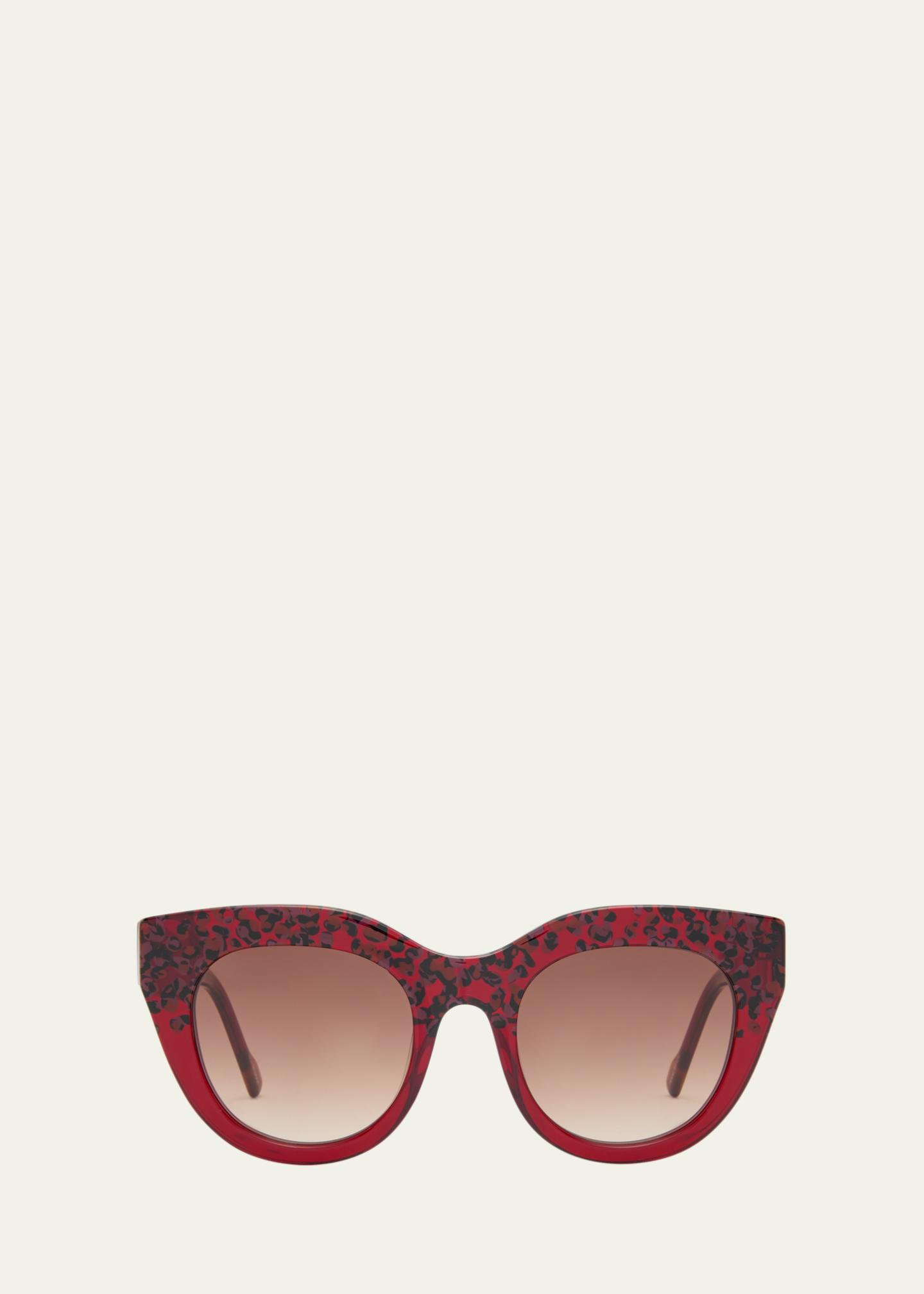 Le Specs AIRY CANARY II Red Acetate Cat-Eye Sunglasses 