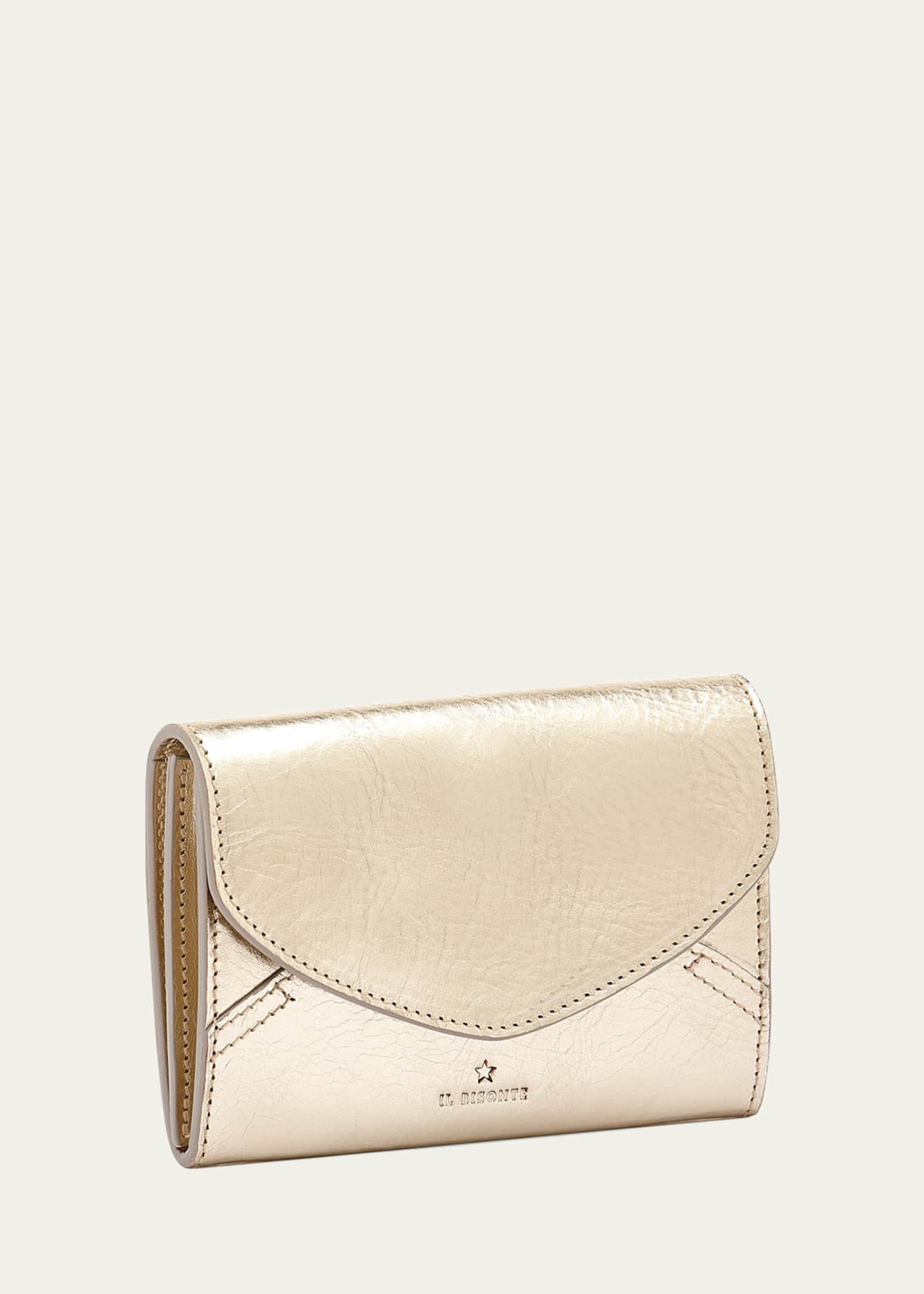 Il Bisonte Esperia Medium Metallic Leather Wallet Image 2 of 3