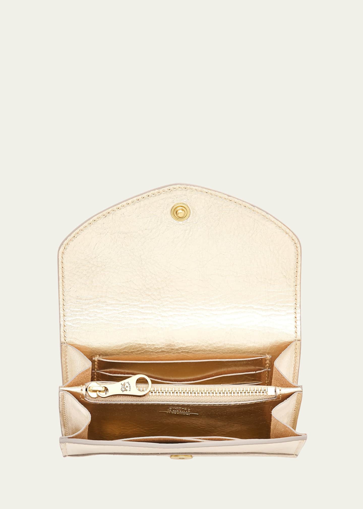 Il Bisonte Esperia Medium Metallic Leather Wallet Image 3 of 3