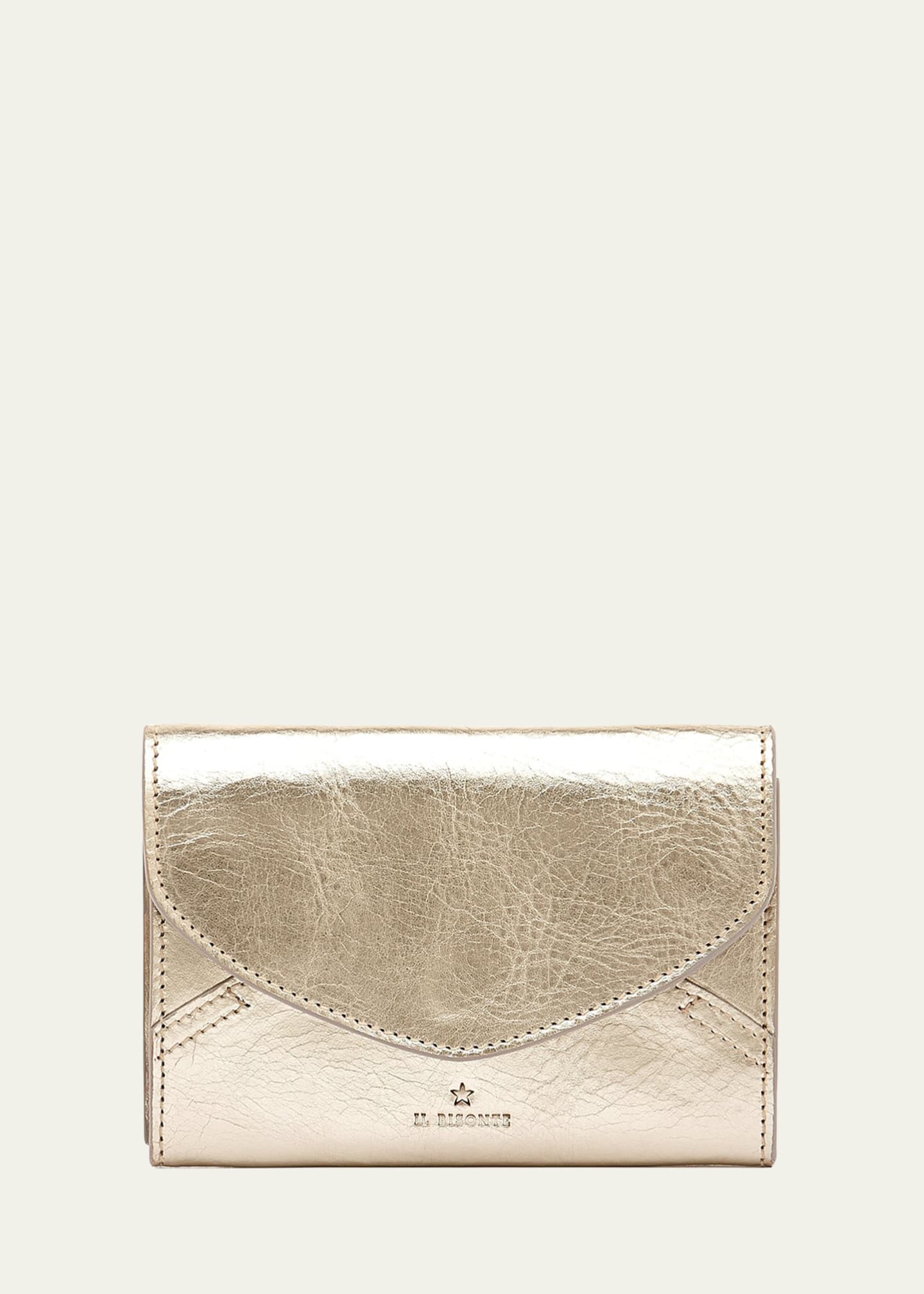 Il Bisonte Esperia Medium Metallic Leather Wallet Image 1 of 3