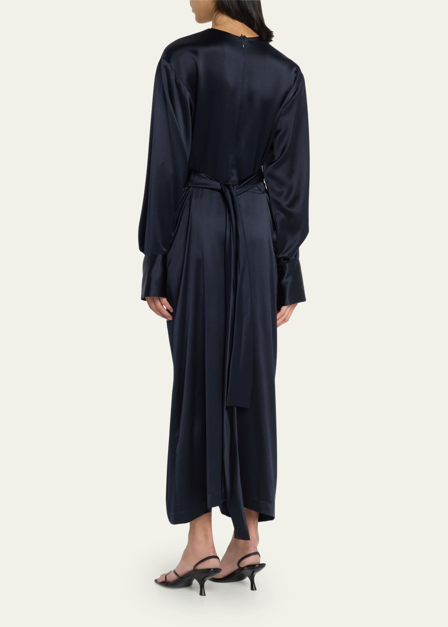 Heirlome Elsa Draped Silk Wrap Midi Dress - Bergdorf Goodman