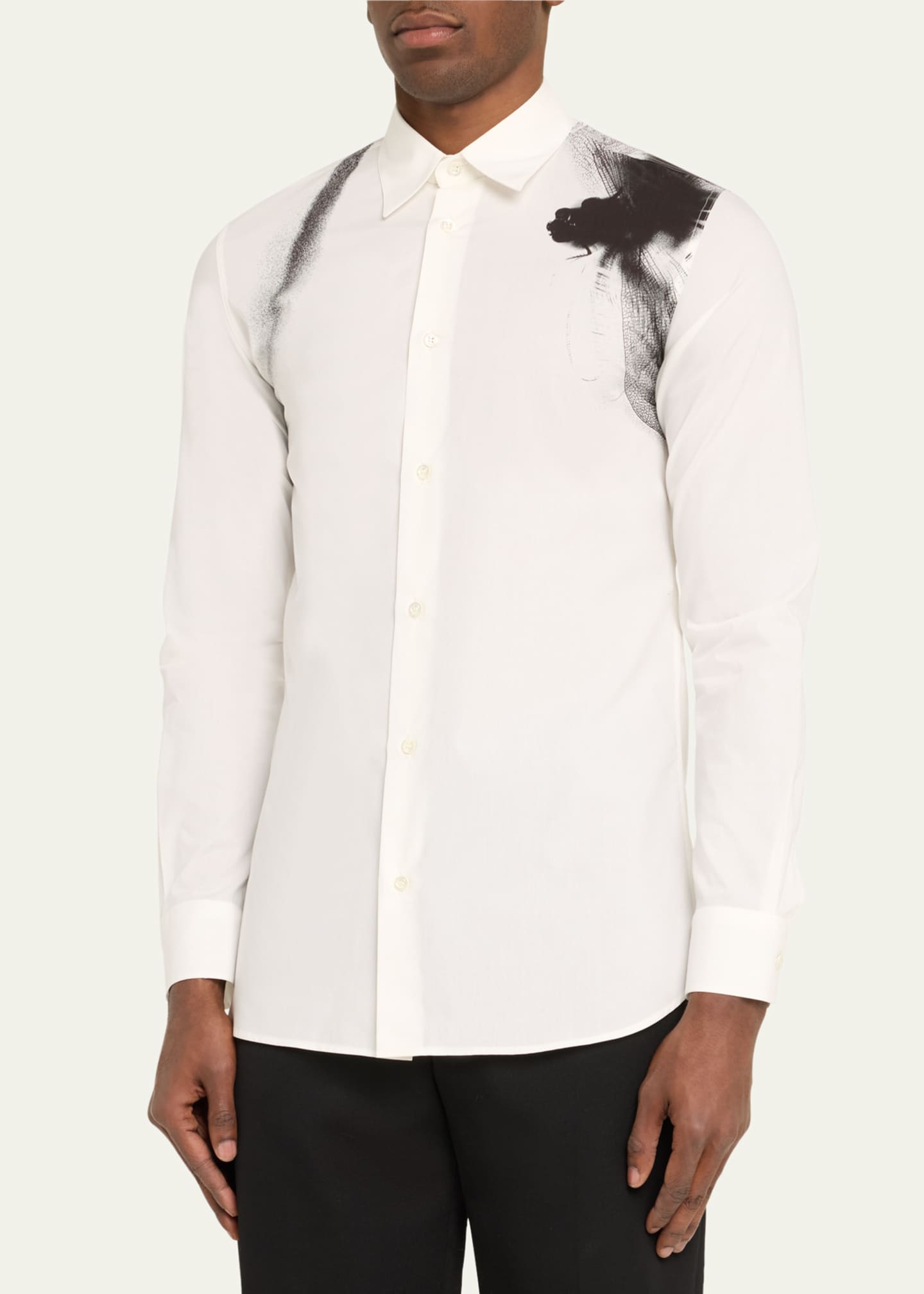 Alexander McQueen Men s Cotton Poplin Dragonfly Harness Print