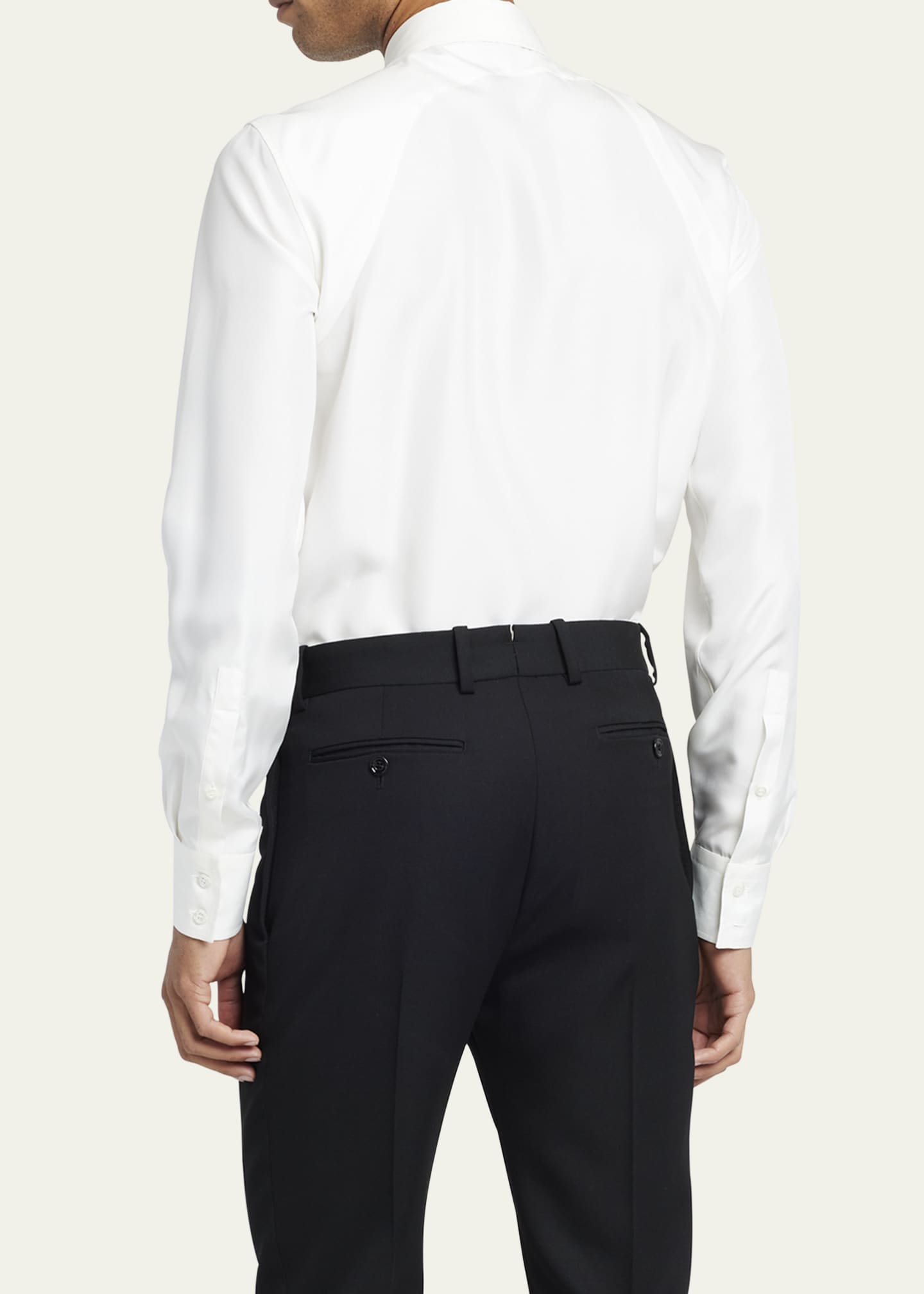 Alexander McQueen Men s Silk Satin Harness Dress Shirt Bergdorf Goodman