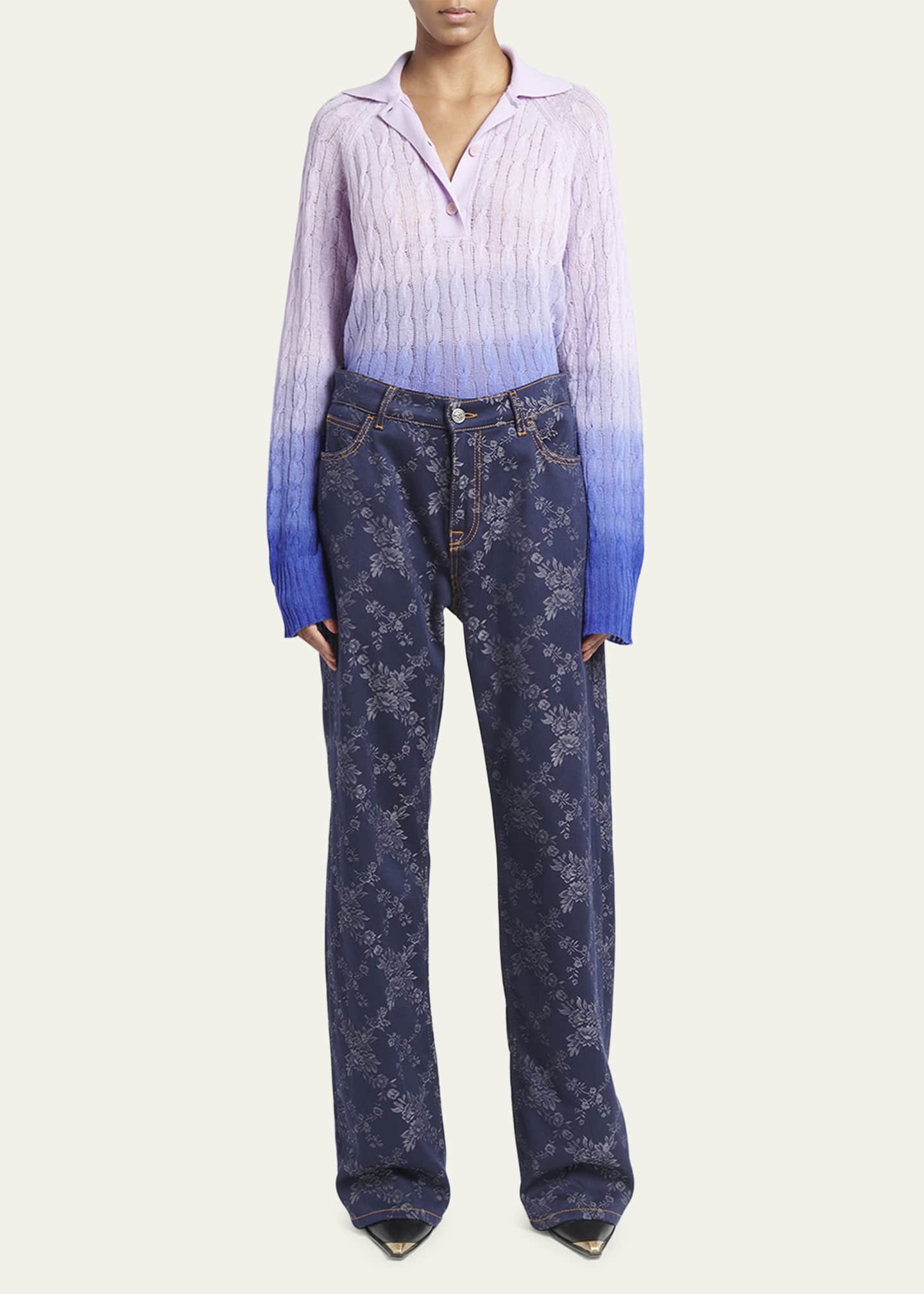ETRO floral-print trousers - Blue