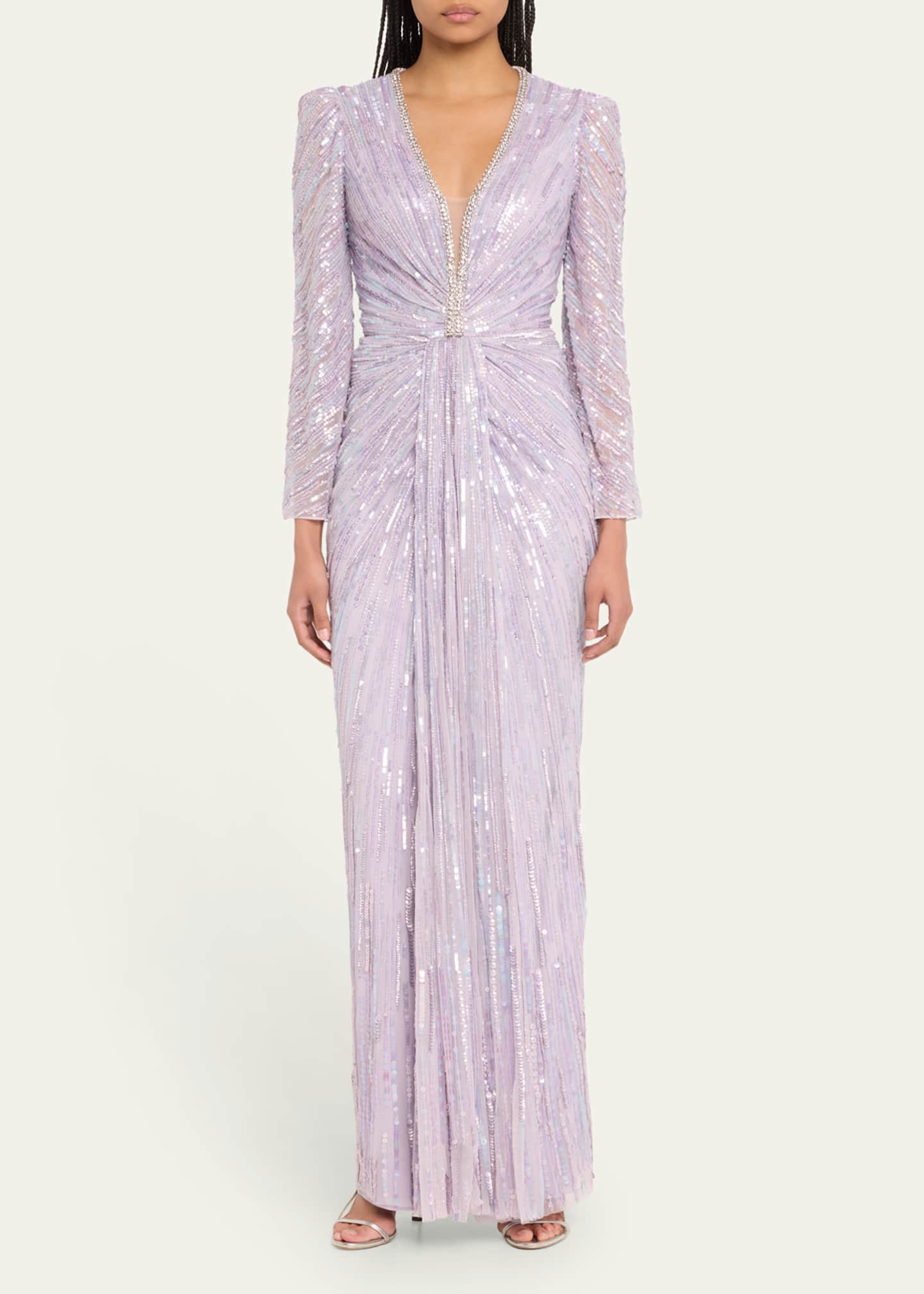 Jenny Packham Darcy Embellished Gown with Gathered Front - Bergdorf Goodman