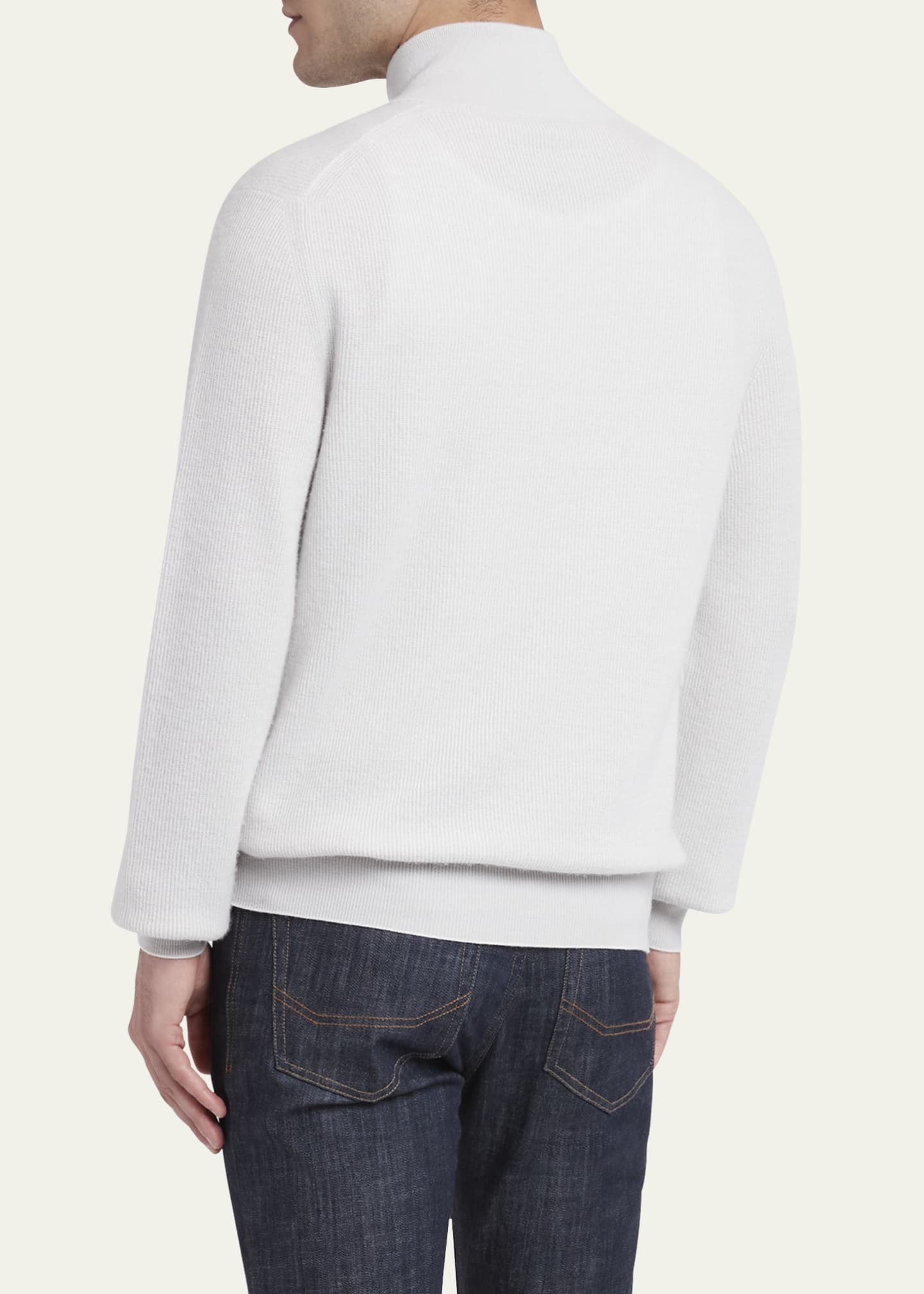 Brioni Men's Cashmere-Wool Quarter-Zip Sweater Image 3 of 5