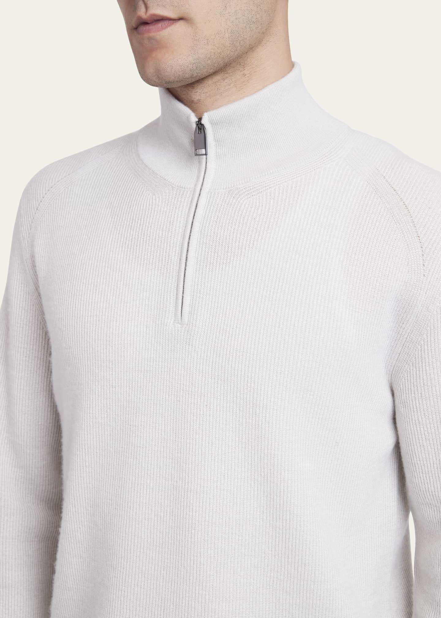 Brioni Men's Cashmere-Wool Quarter-Zip Sweater Image 5 of 5