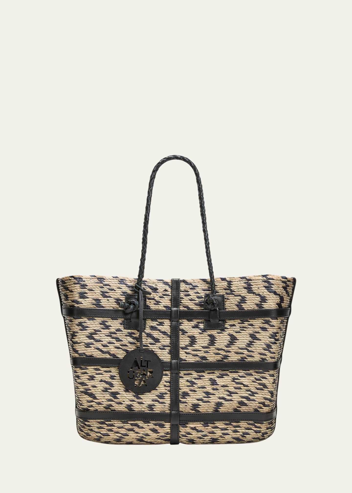 Altuzarra Watermill Caged Straw Tote Bag Image 1 of 5