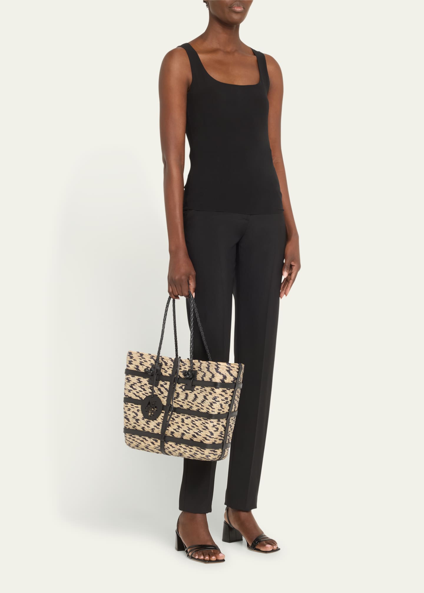 Altuzarra Watermill Caged Straw Tote Bag Image 5 of 5