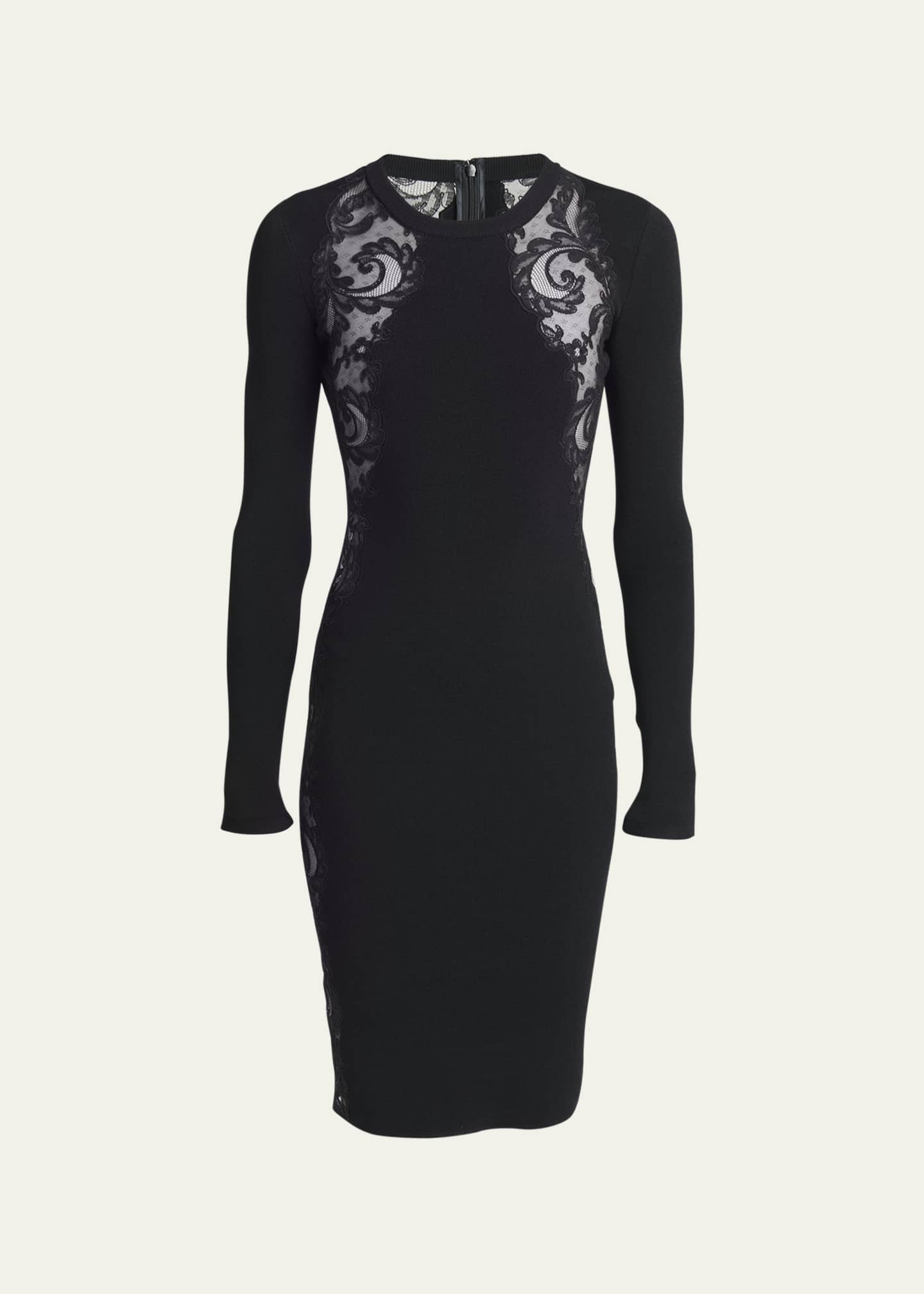 Lace insert bodycon dress sales