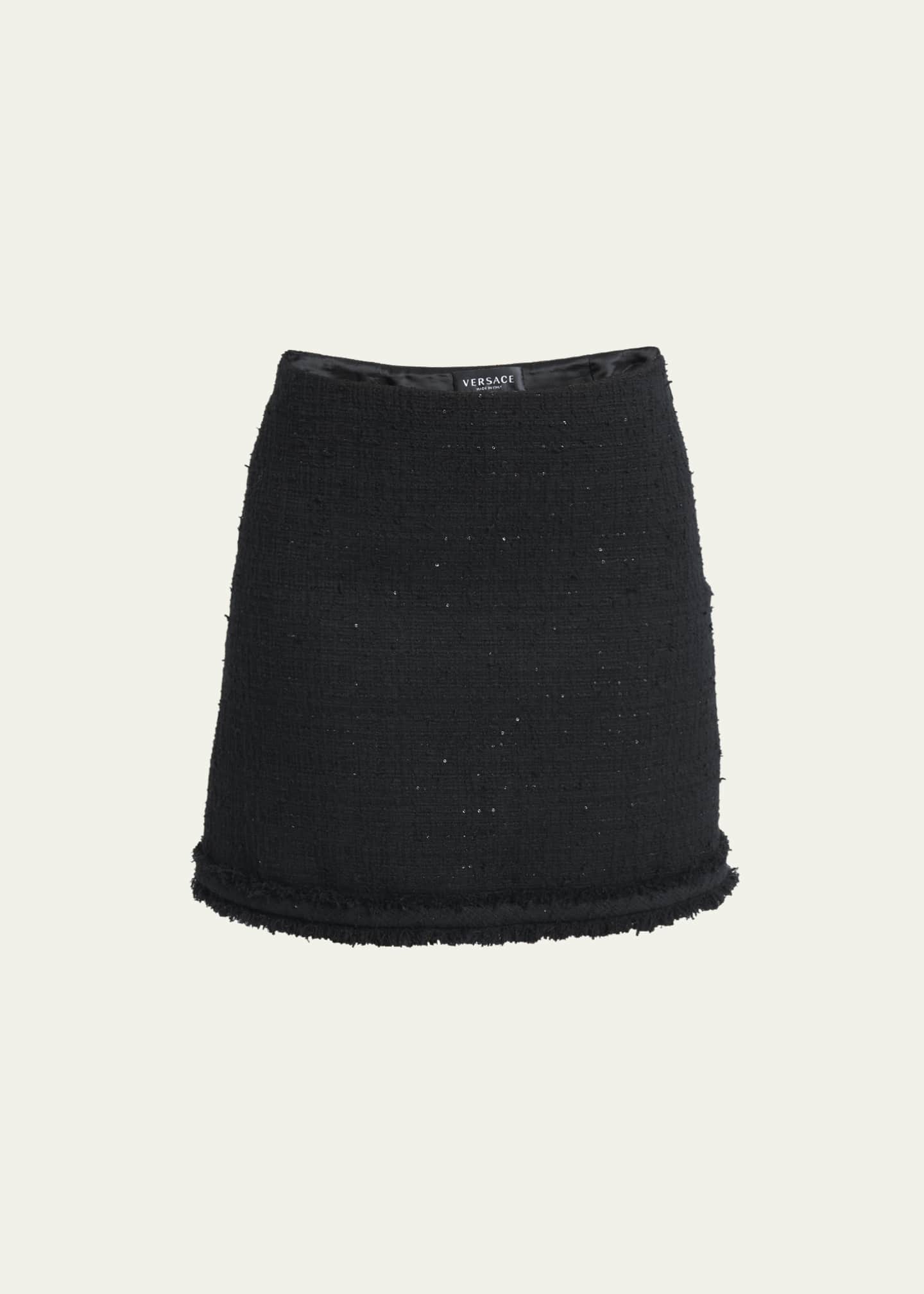 Versace Tweed A Line Mini Skirt