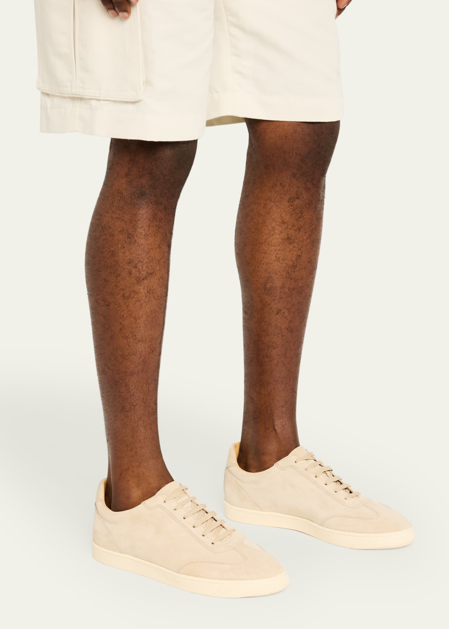 Brunello Cucinelli Men's Suede T-Toe Low-Top Sneakers Image 2 of 6