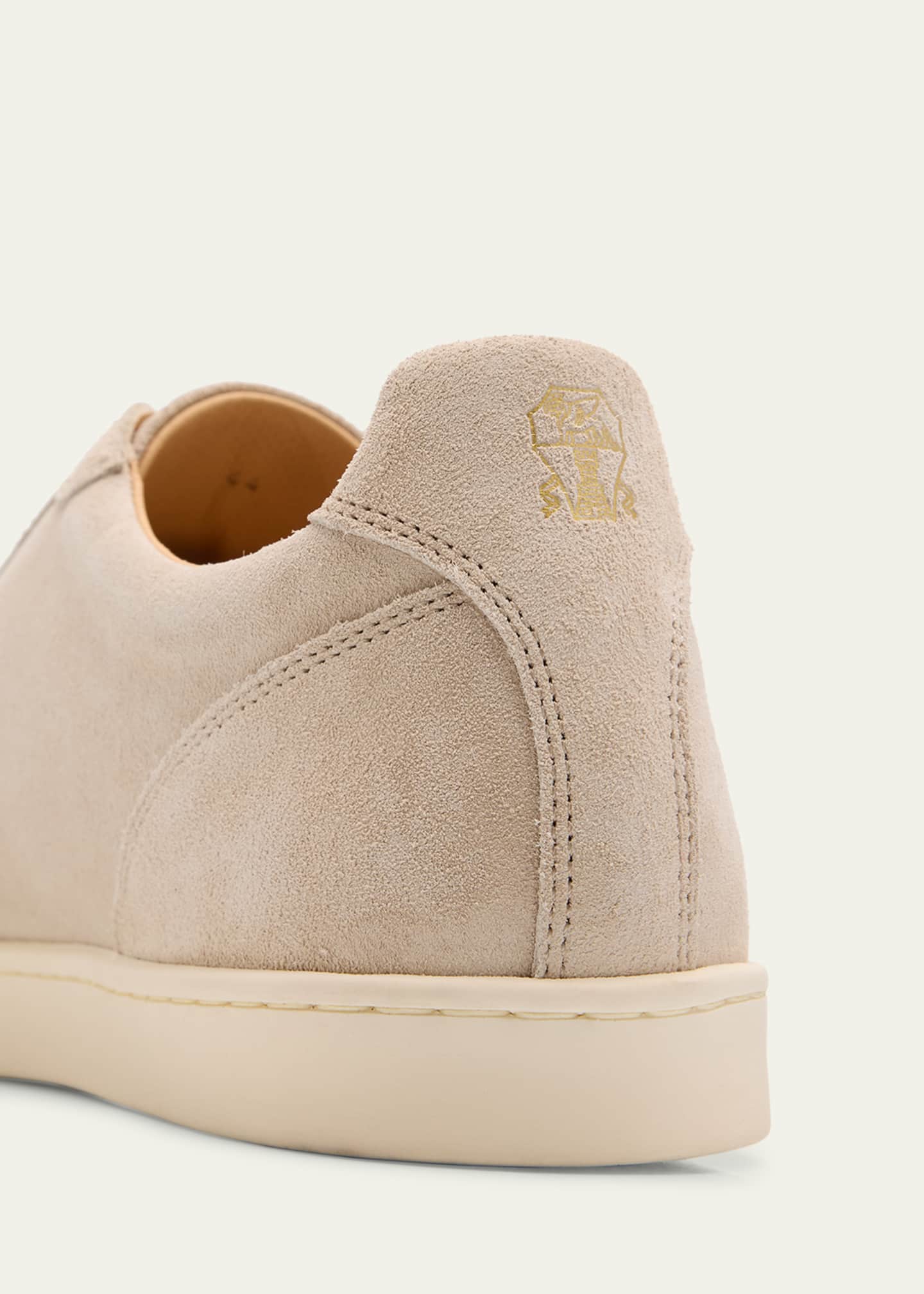 Brunello Cucinelli Men's Suede T-Toe Low-Top Sneakers Image 6 of 6