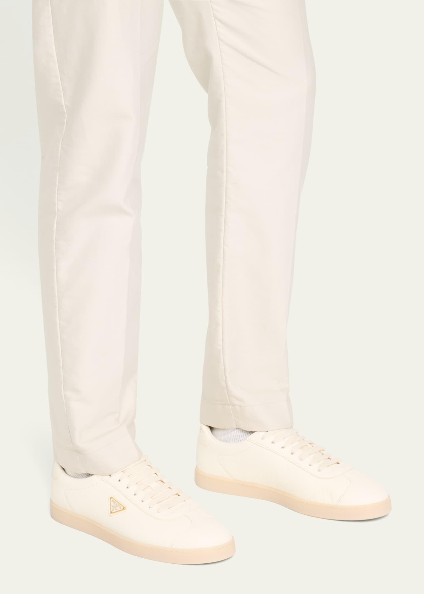 Prada Men's Lane Deerskin Low-Top Sneakers Image 2 of 5
