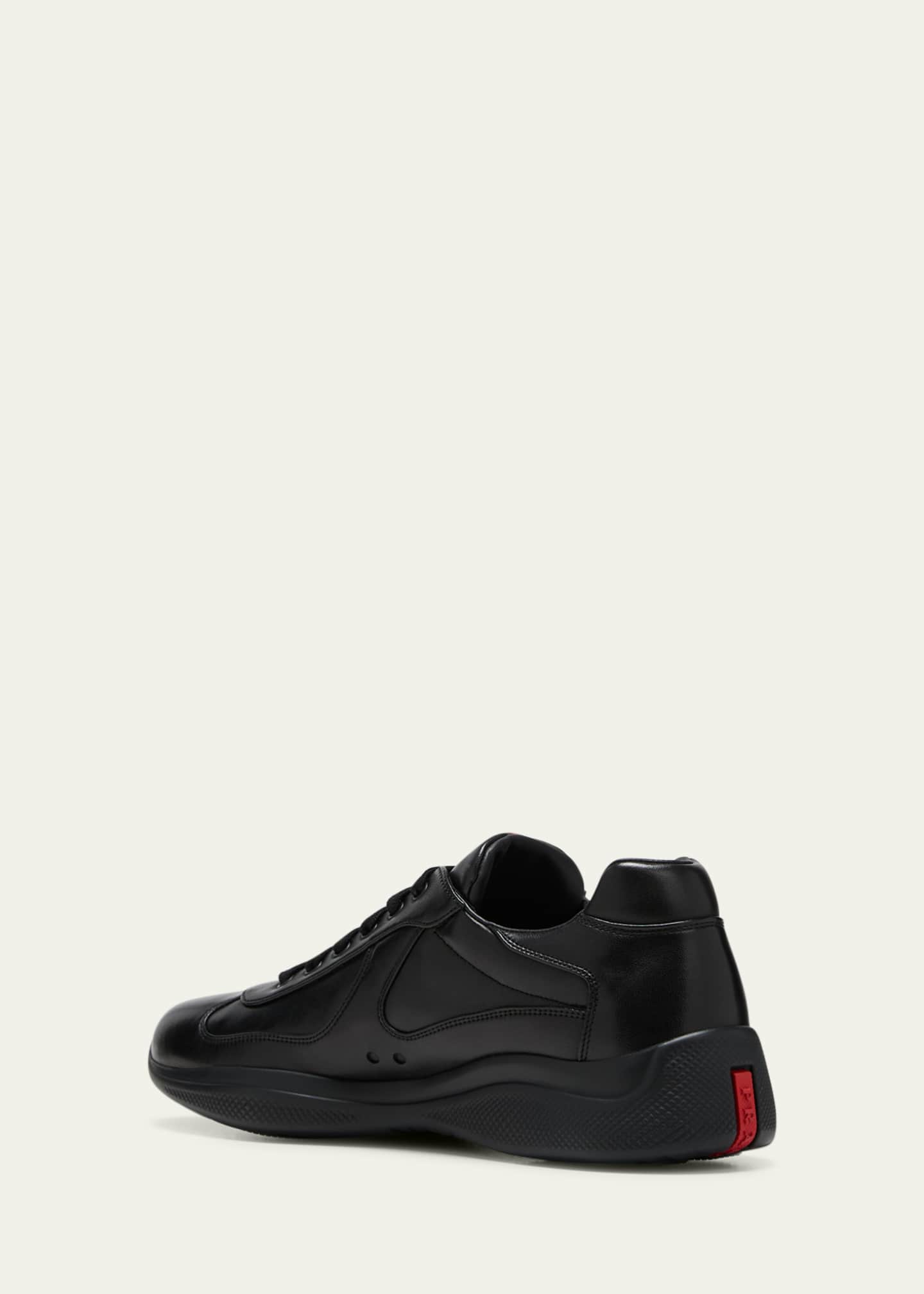 Prada Men's Americas Cup Napa Leather Low-Top Sneakers Image 4 of 5