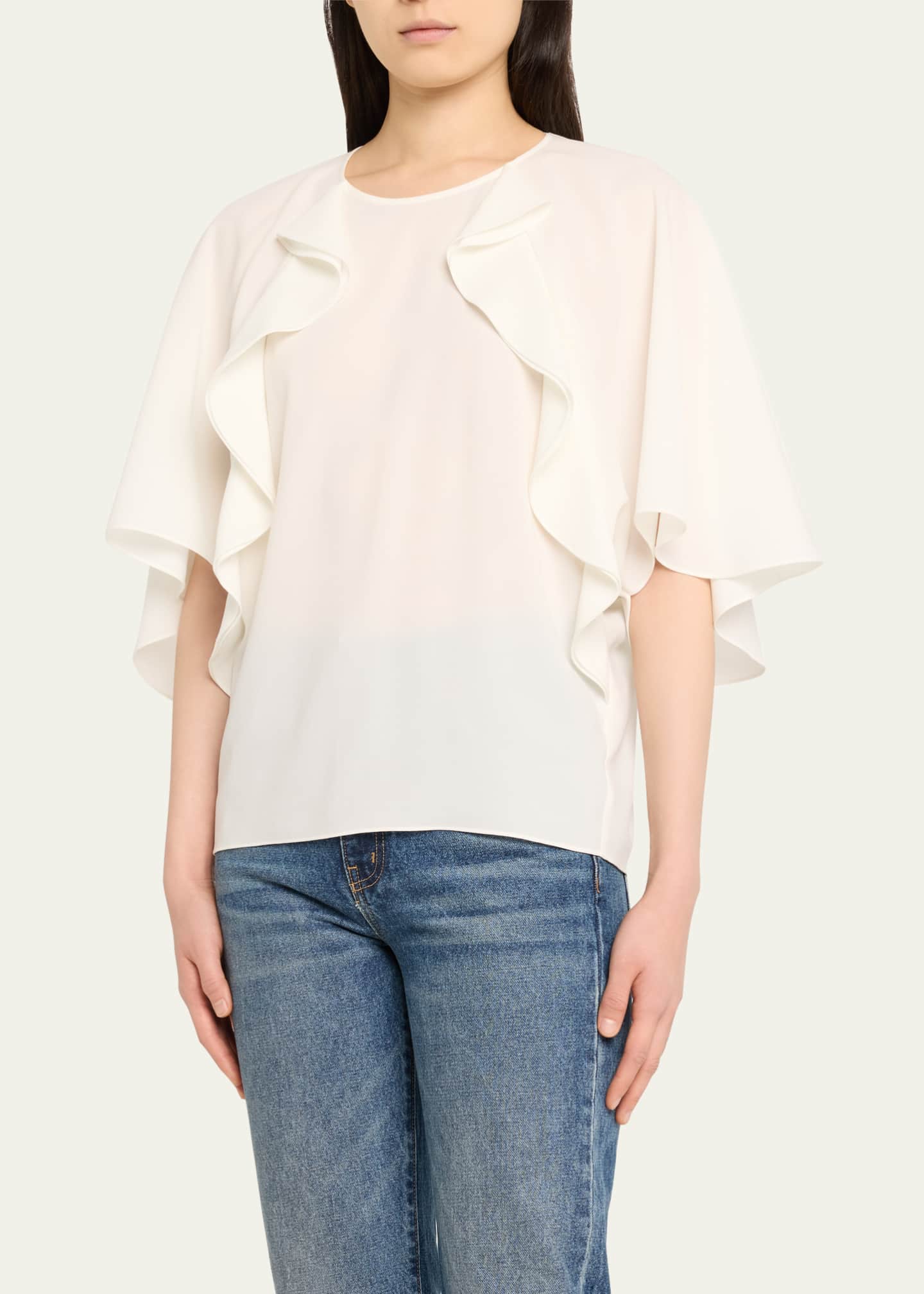 Short sleeve ruffle blouse top