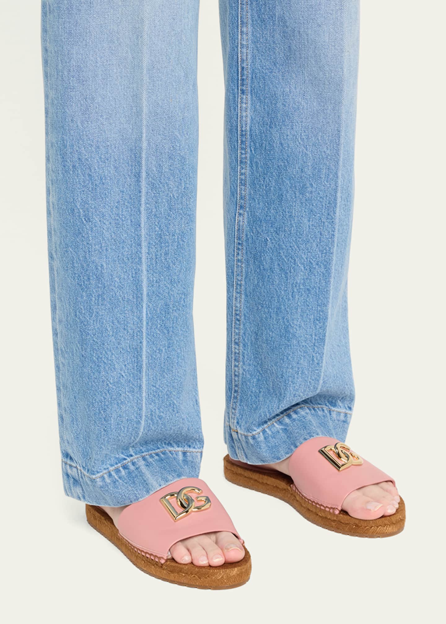 Dolce&Gabbana DG Medallion Napa Espadrille Sandals Image 2 of 6