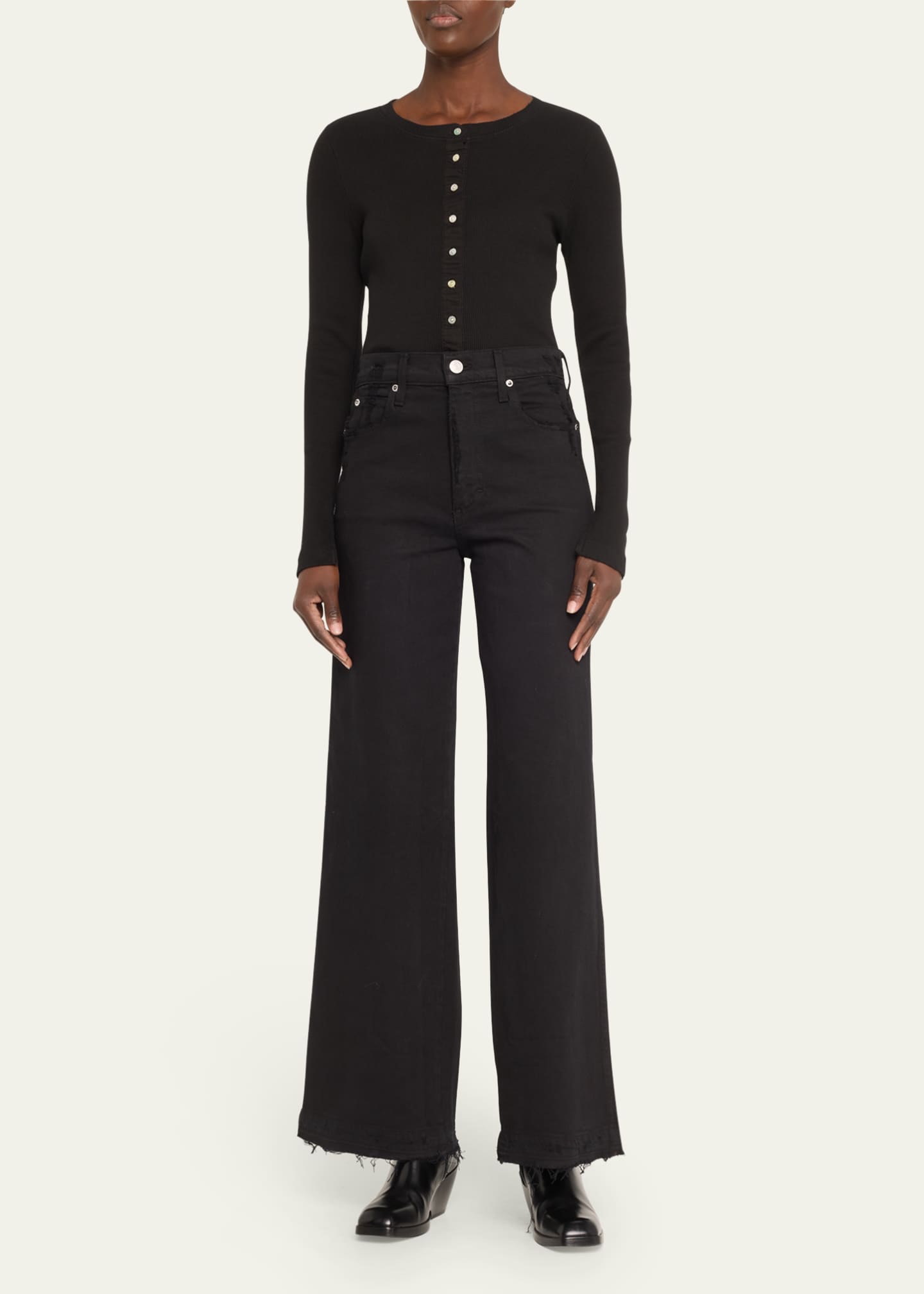 AMO Denim Frida Straight Raw Hem Jeans Image 2 of 5