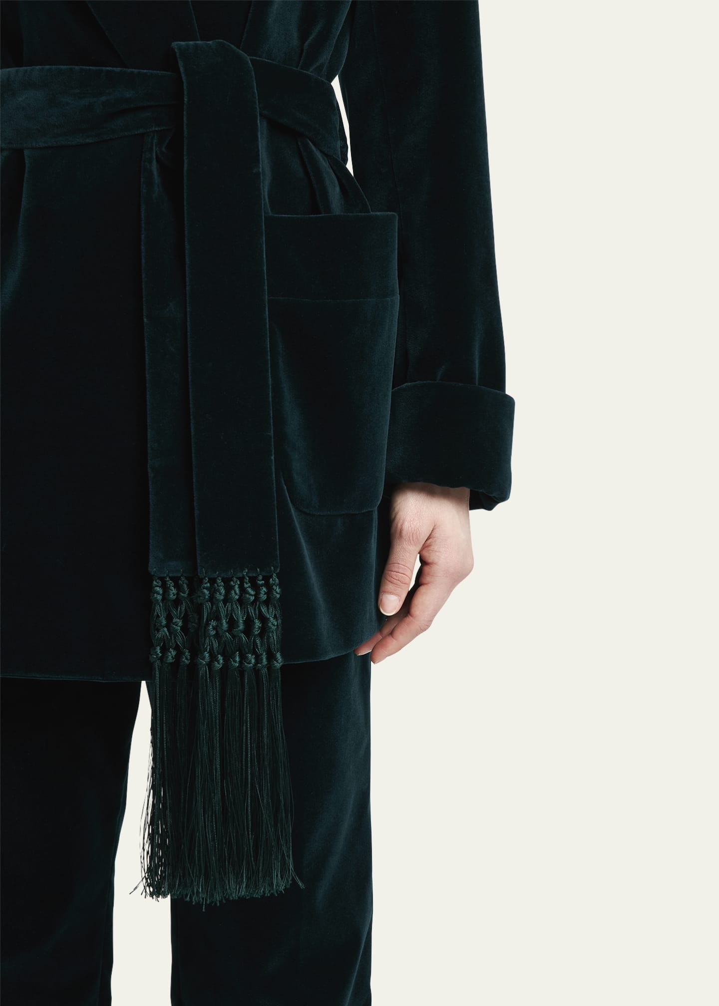 Velvet wrap coat hot sale