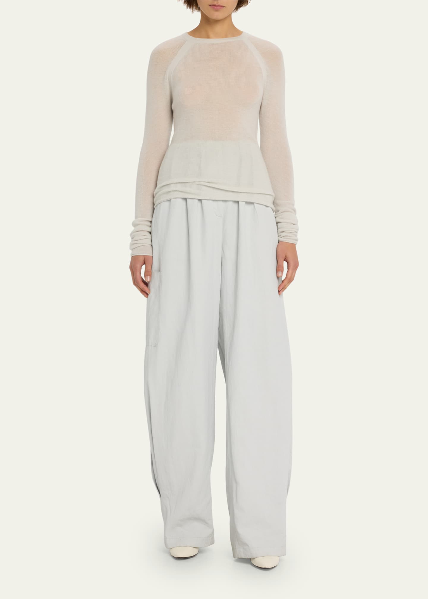 Co Raglan Sleeve Sheer Cashmere Sweater Bergdorf Goodman
