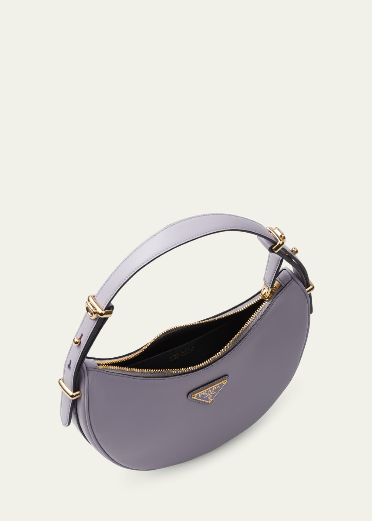 Prada Zip Calf Leather Shoulder Bag Bergdorf Goodman