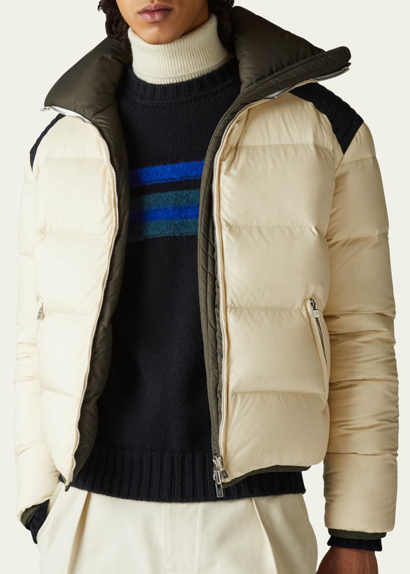 Funnel neck puffer jacket sales mens