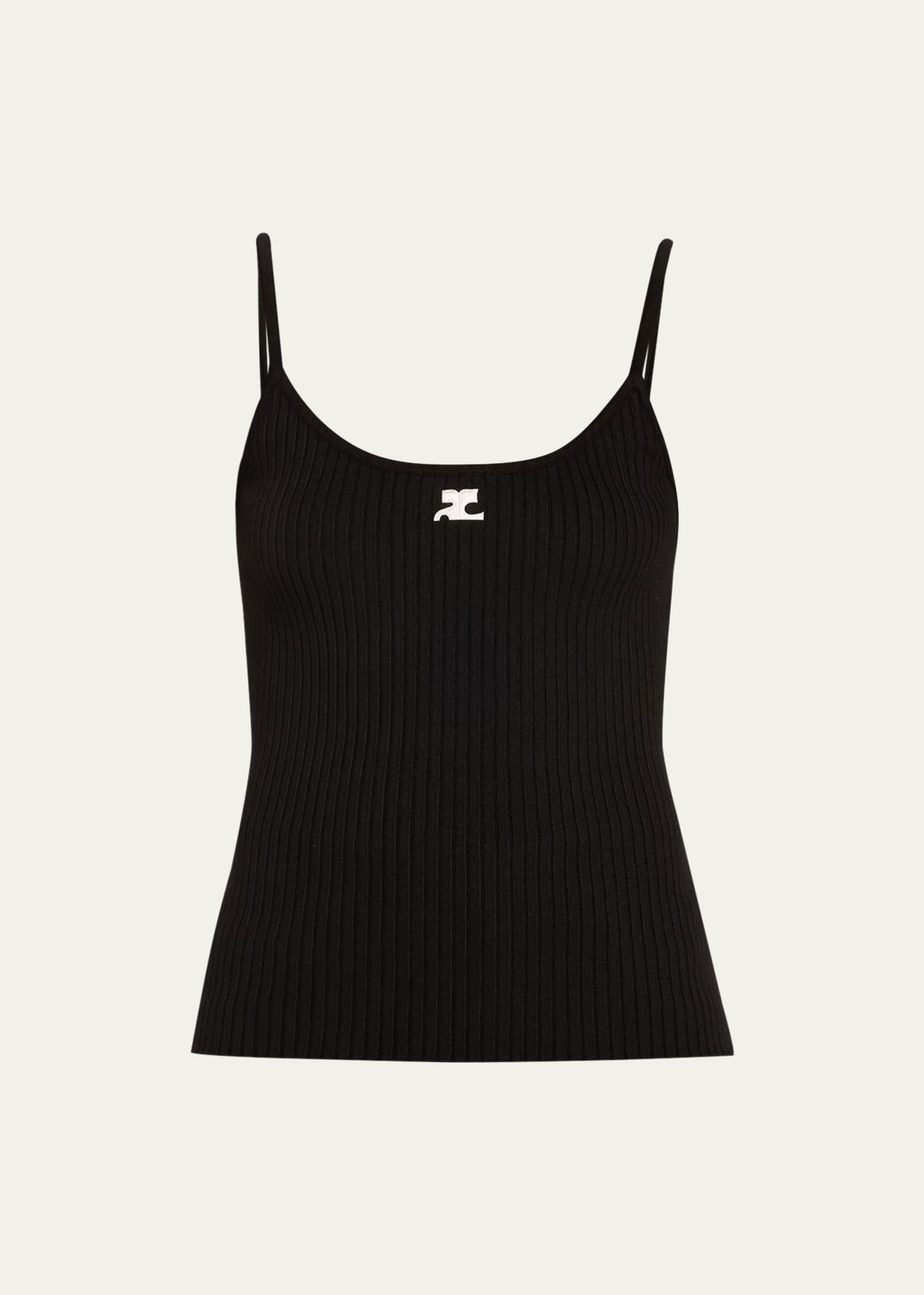 Courreges Logo Ribbed Knit Tank Top - Bergdorf Goodman