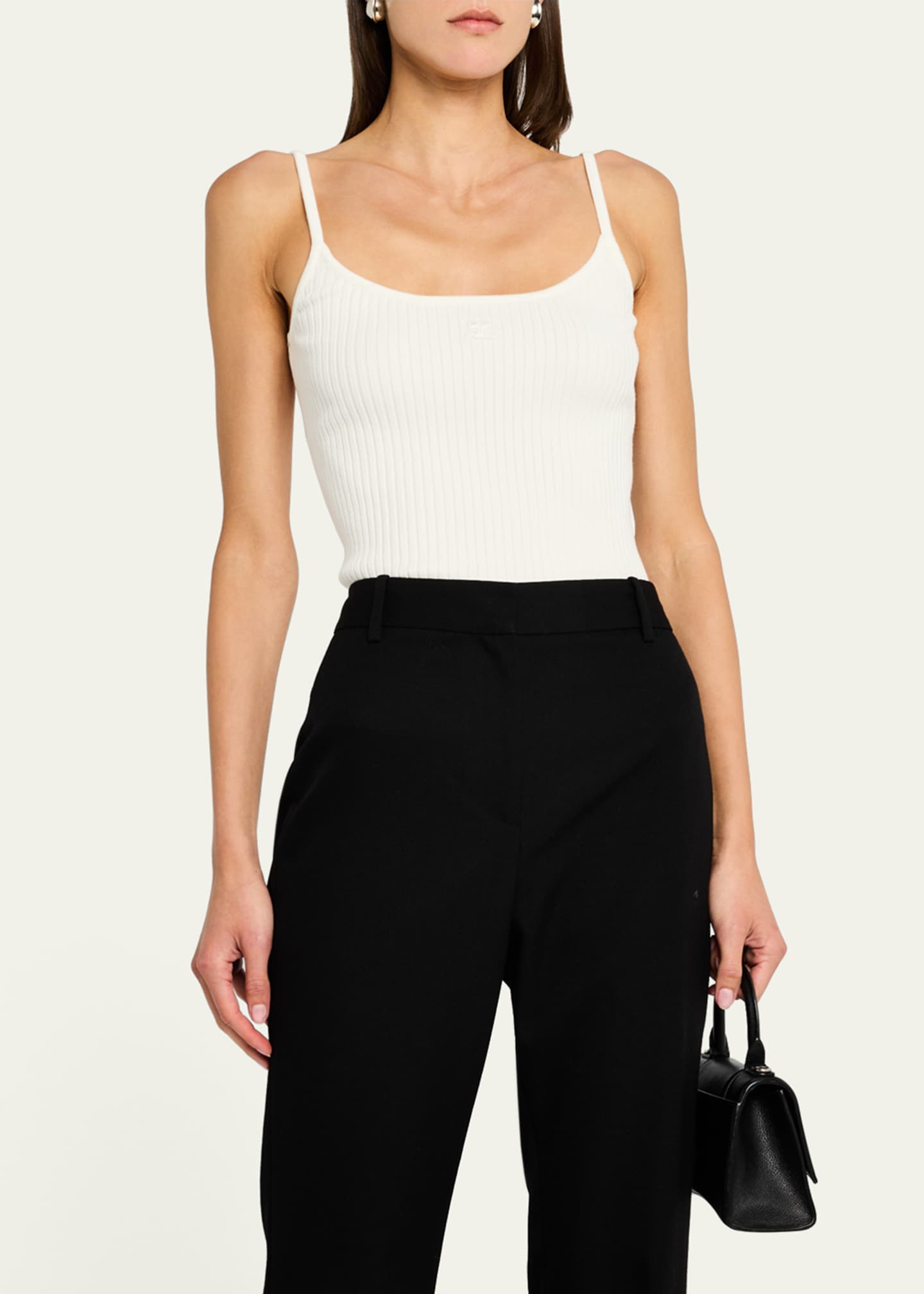 Courrèges Neckline Milano Knit Tank Top REEDITION RIB KNIT TANK TOP - courrèges
