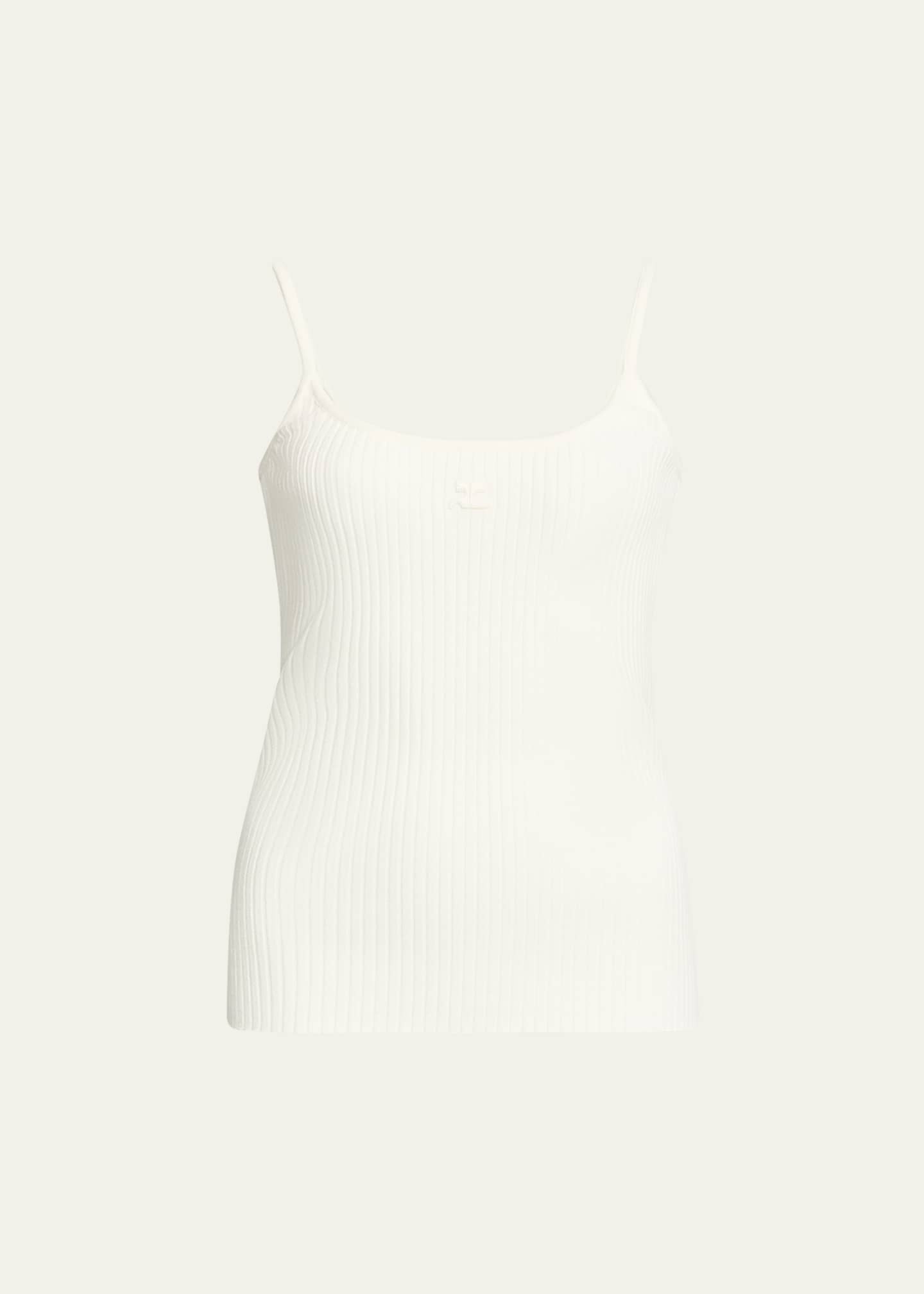 Courreges Logo Ribbed Knit Tank Top - Bergdorf Goodman