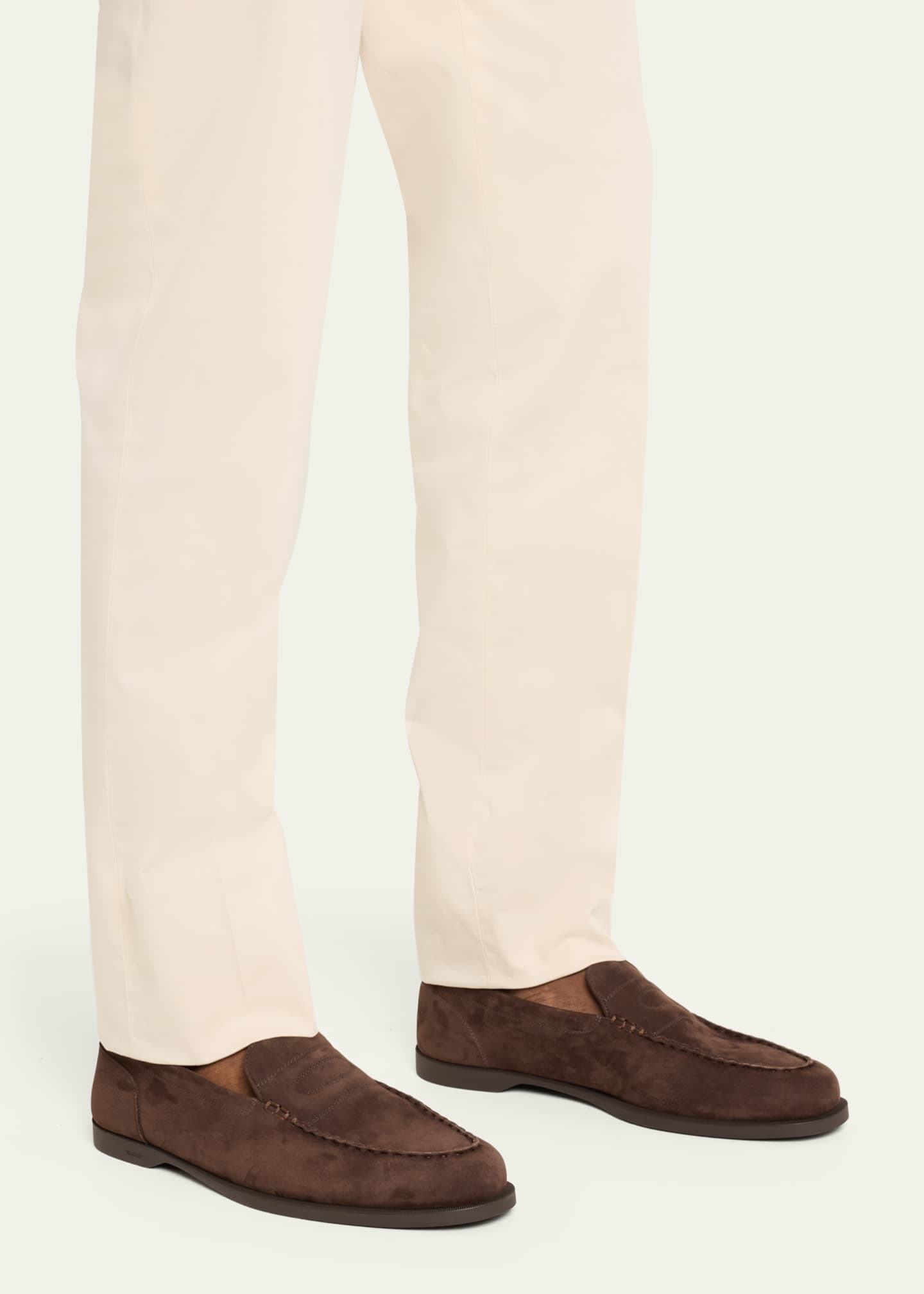John Lobb Men's Pace Nubuck Penny Loafers Image 2 of 5
