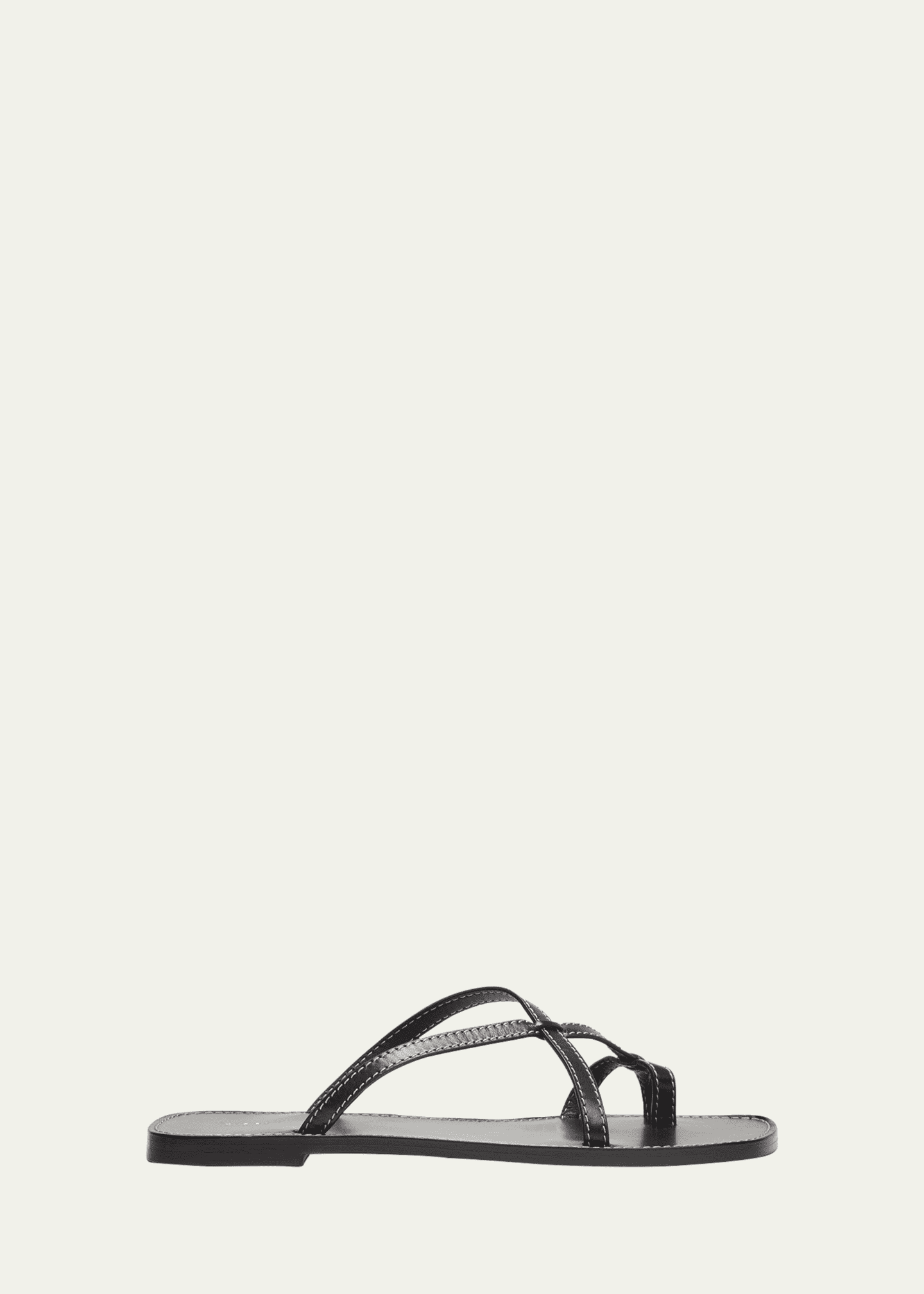THE ROW Link Leather Toe Loop Slide Sandals