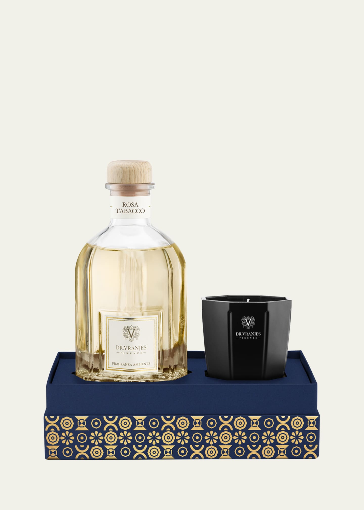 Dr. Vranjes Firenze Rosa Tabacco Diffuser and Onyx Candle Gift Set