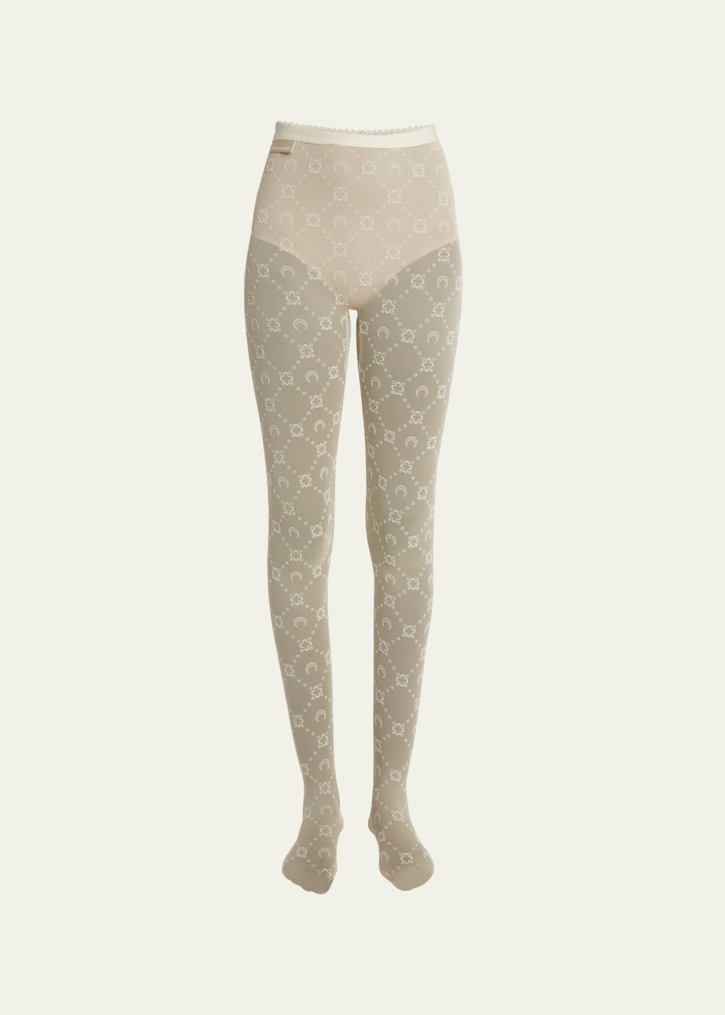 Marine Serre Regenerated Mesh Flock Glitter Footed Leggings - Bergdorf  Goodman