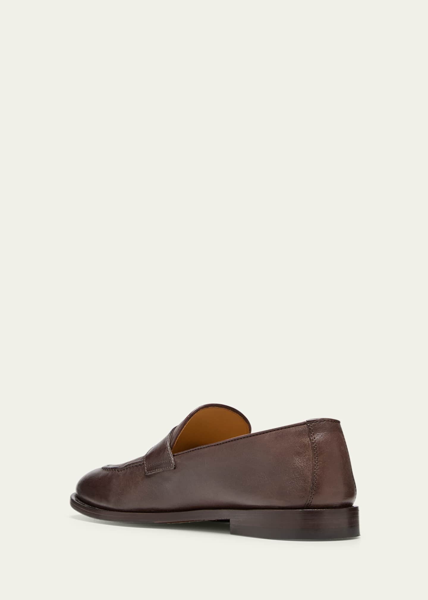 Brunello Cucinelli Men's Leather Penny Loafers Image 4 of 5