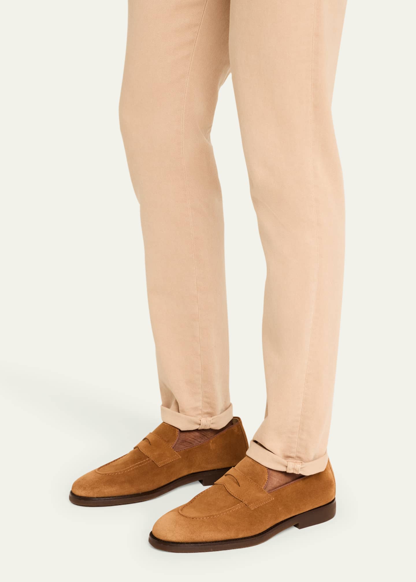 Brunello Cucinelli Men's Suede Penny Loafers Image 2 of 5