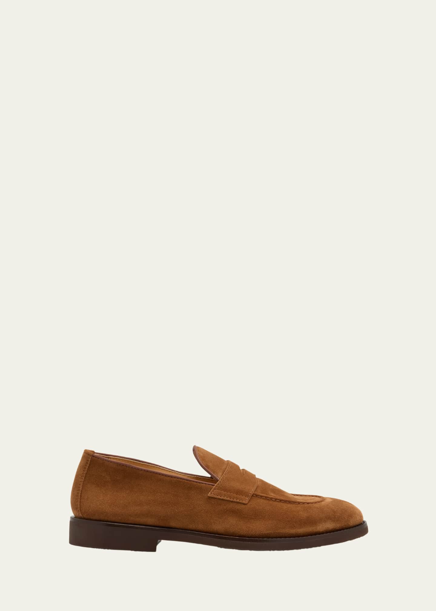 Brunello Cucinelli Men's Suede Penny Loafers Image 1 of 5