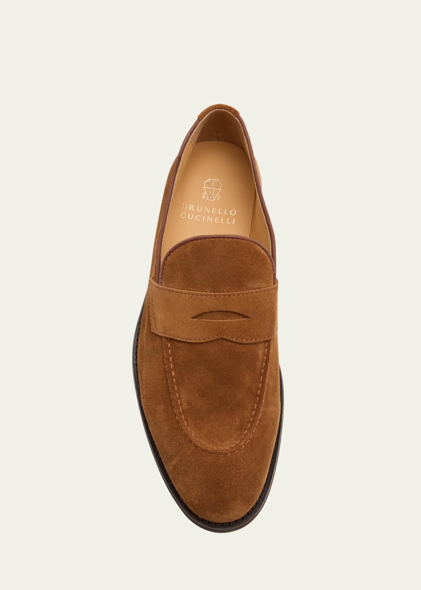 Brunello Cucinelli Men's Suede Penny Loafers Image 5 of 5