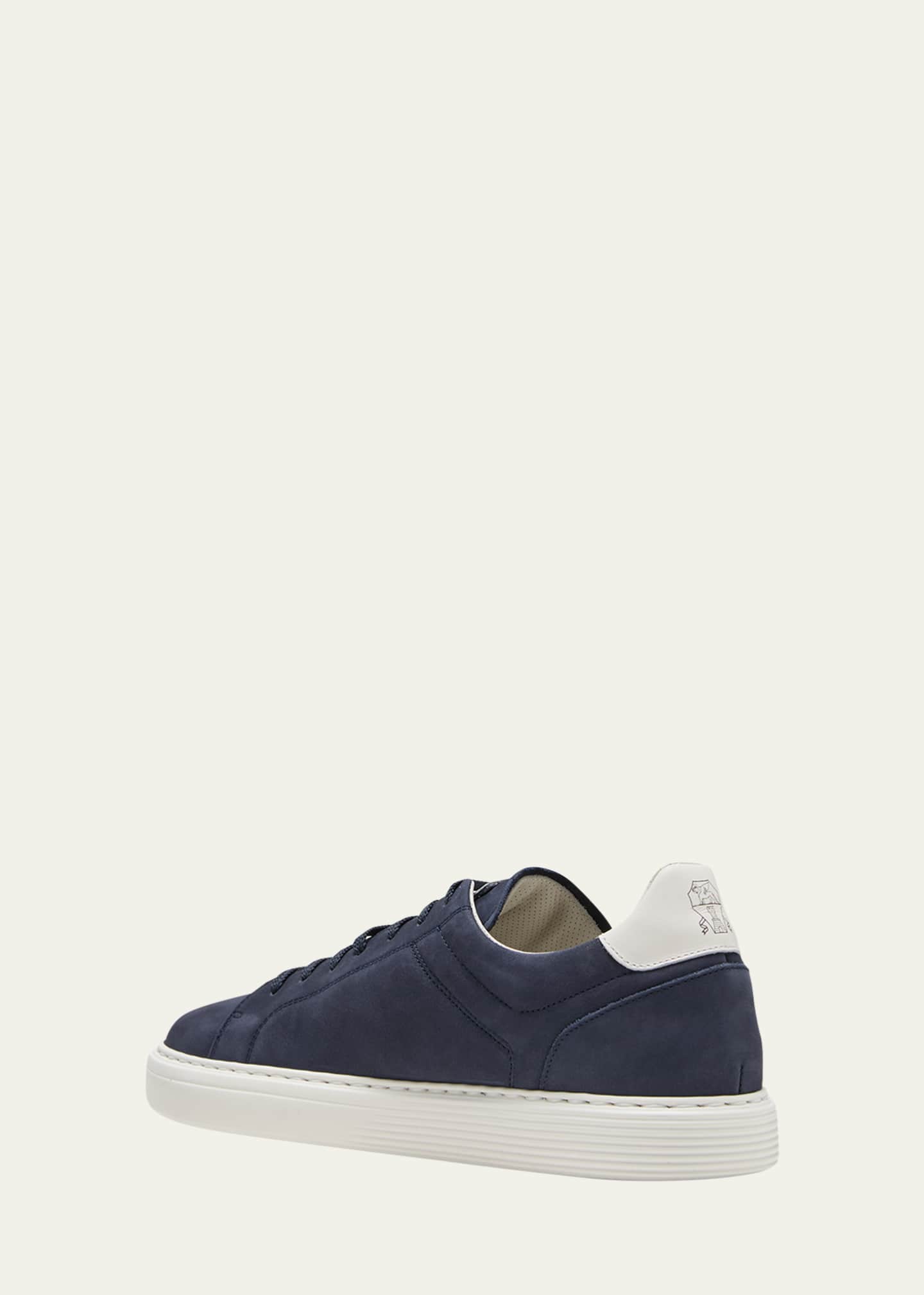 Brunello Cucinelli Men's Nubuck Calfskin Low-Top Sneakers Image 4 of 5