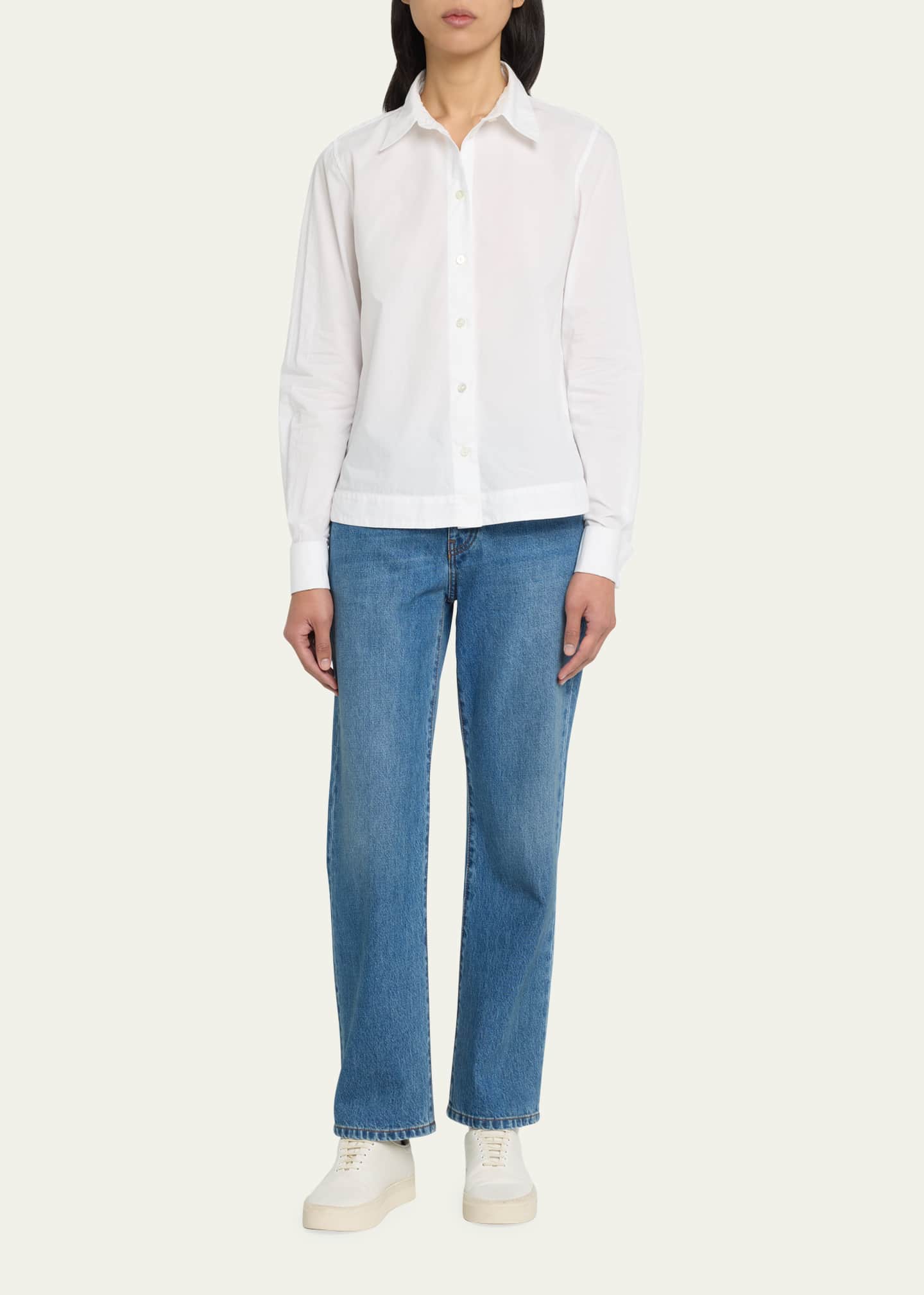 WE-AR4 Striped Button-Front Crop Shirt Image 2 of 5