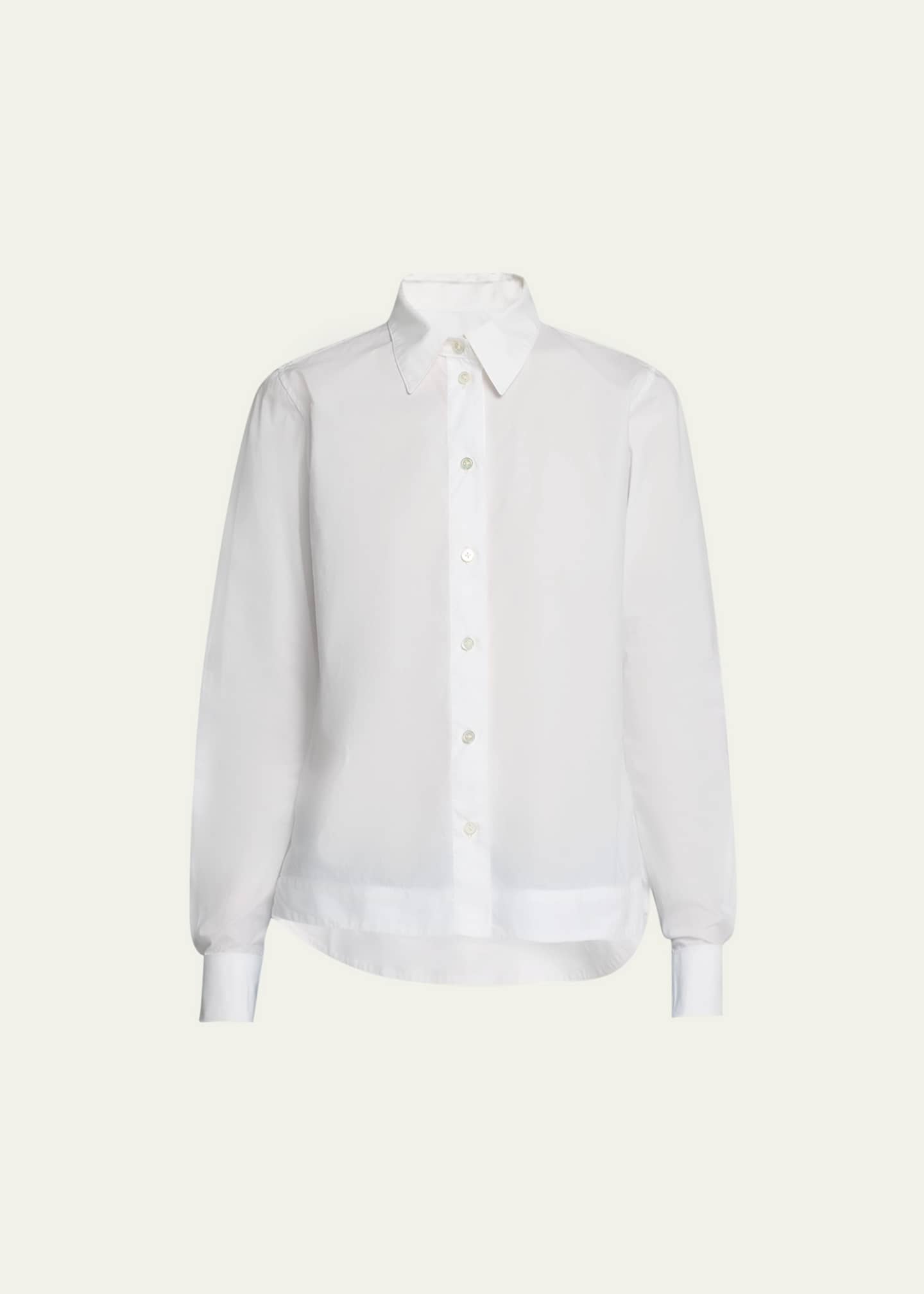WE-AR4 Striped Button-Front Crop Shirt Image 1 of 5