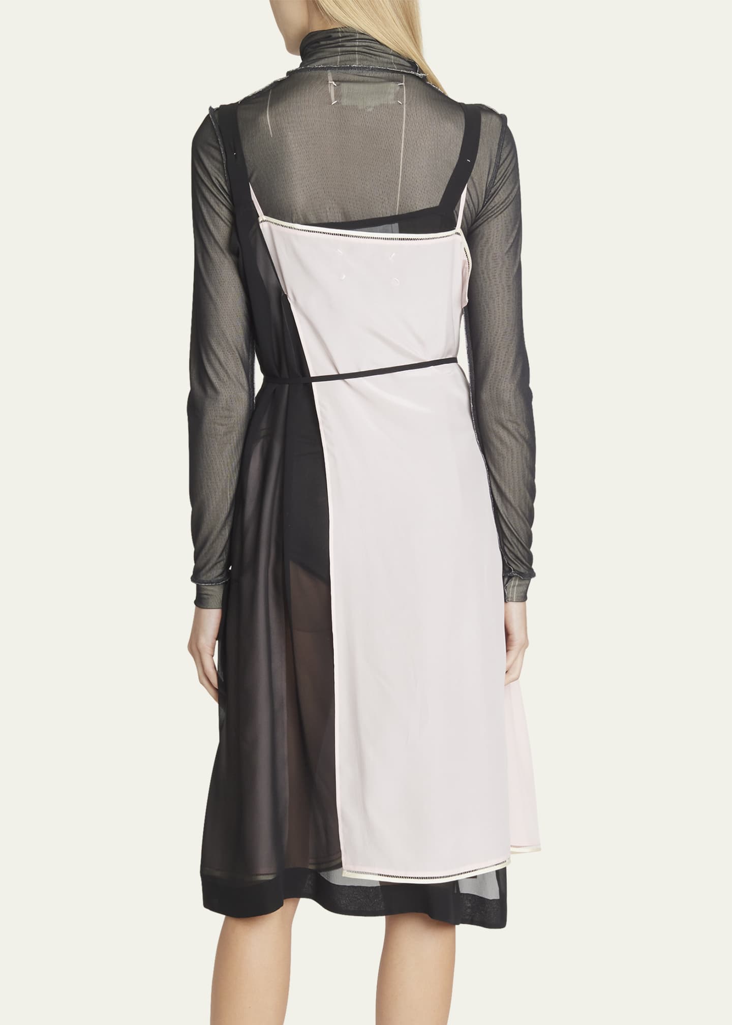 Maison Margiela Layered Abstract Self-Tie Silk Dress Image 3 of 5