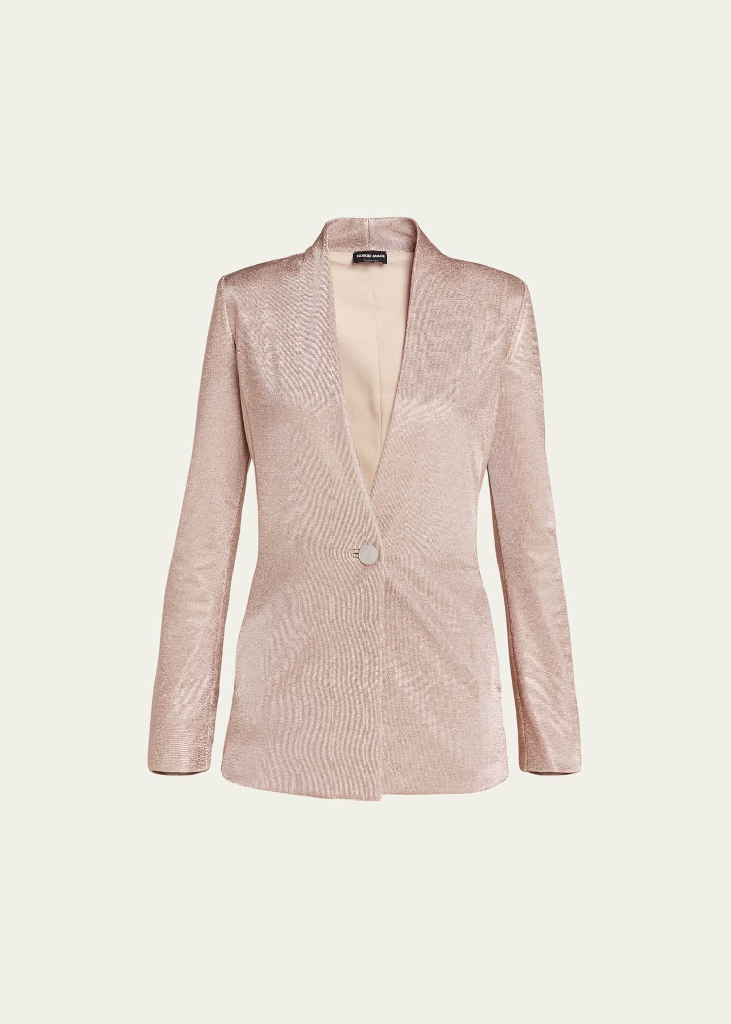 Giorgio Armani テーラードジャケット 45 ピンク Giorgio Armani Metallic Bonded Jersey One-Button Blazer - Bergdorf