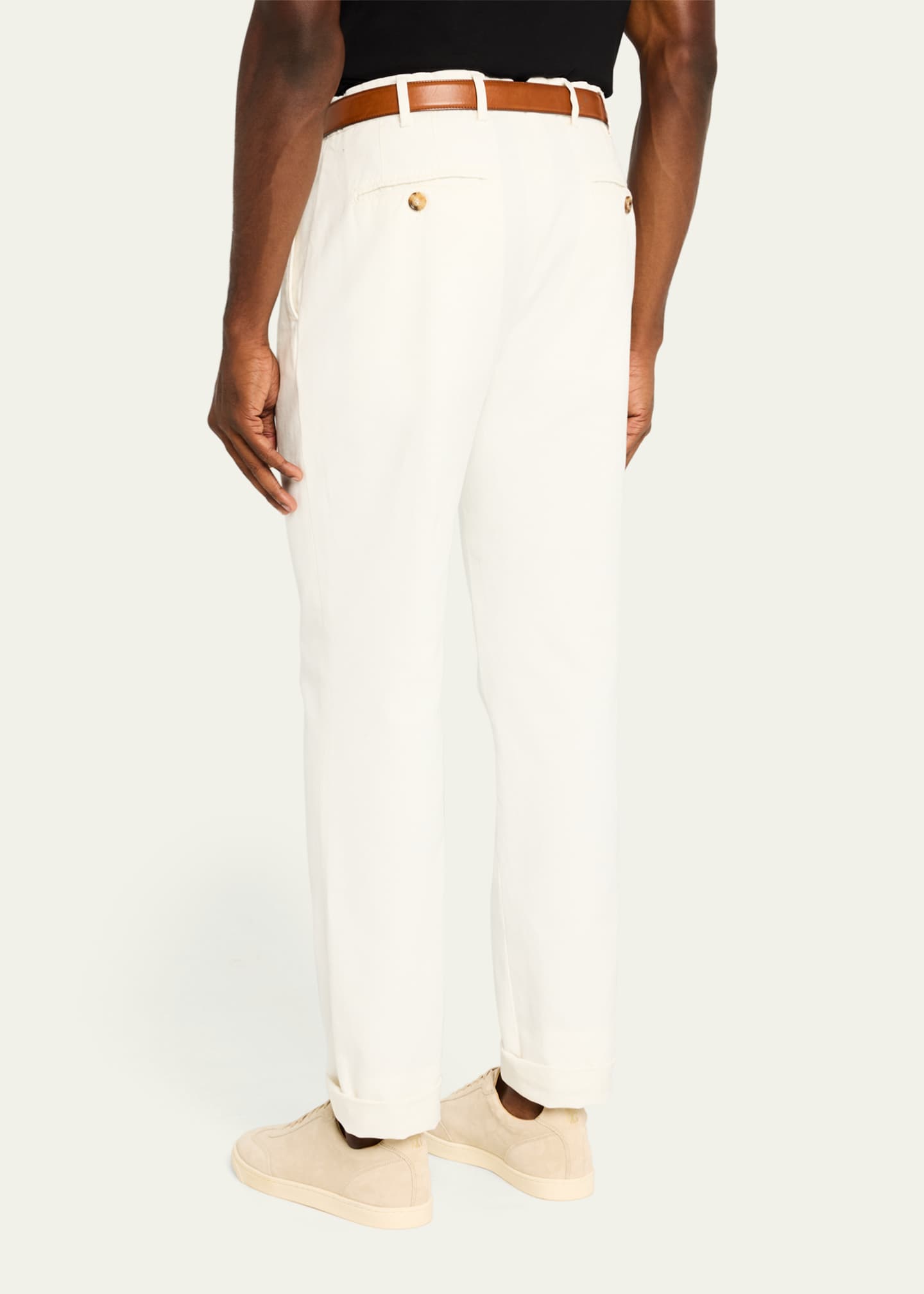 Brunello Cucinelli Men's Dyed Flat-Front Pants Image 3 of 5