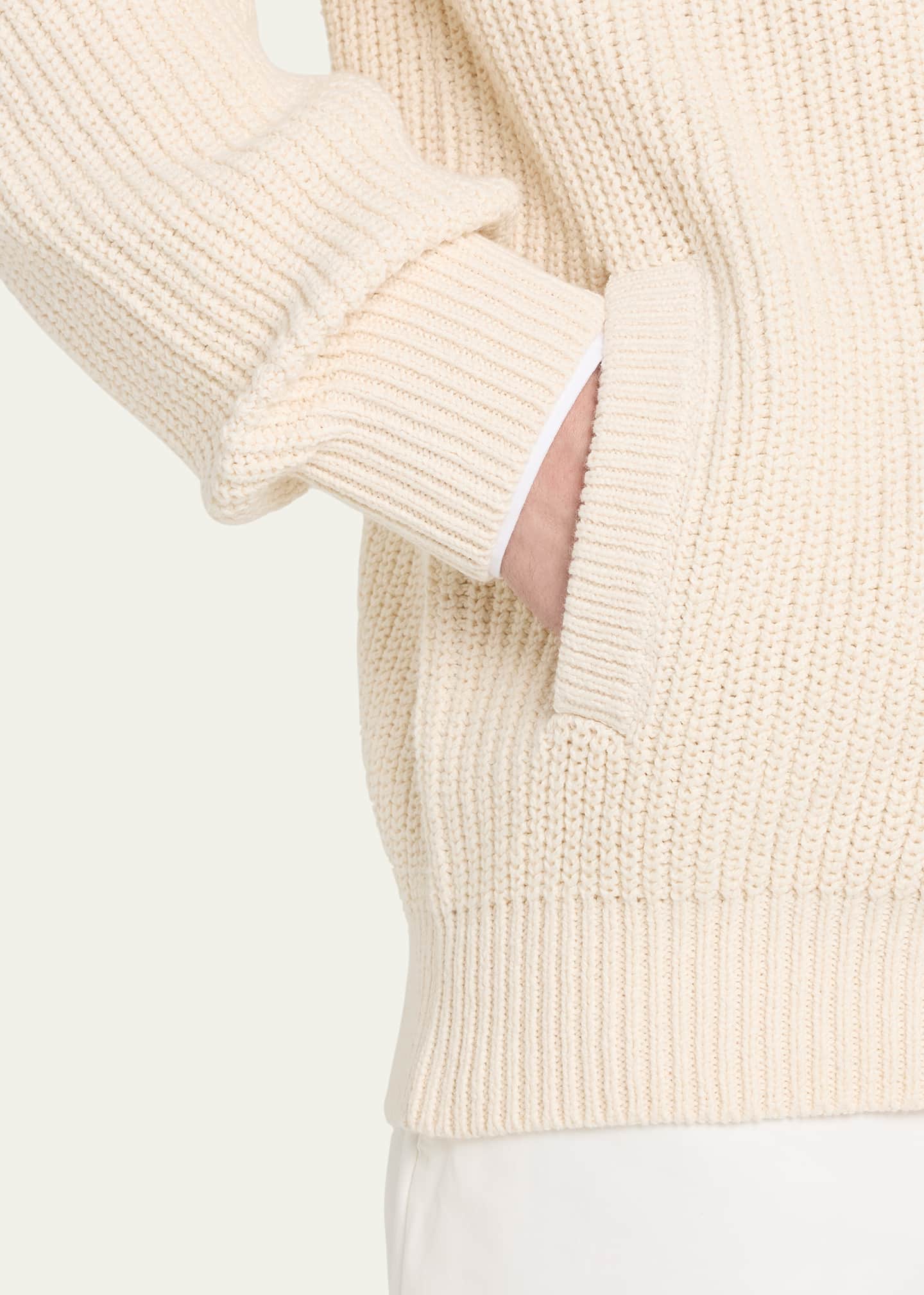 Brunello Cucinelli Men's Ribbed Full-Zip Sweater Image 5 of 5