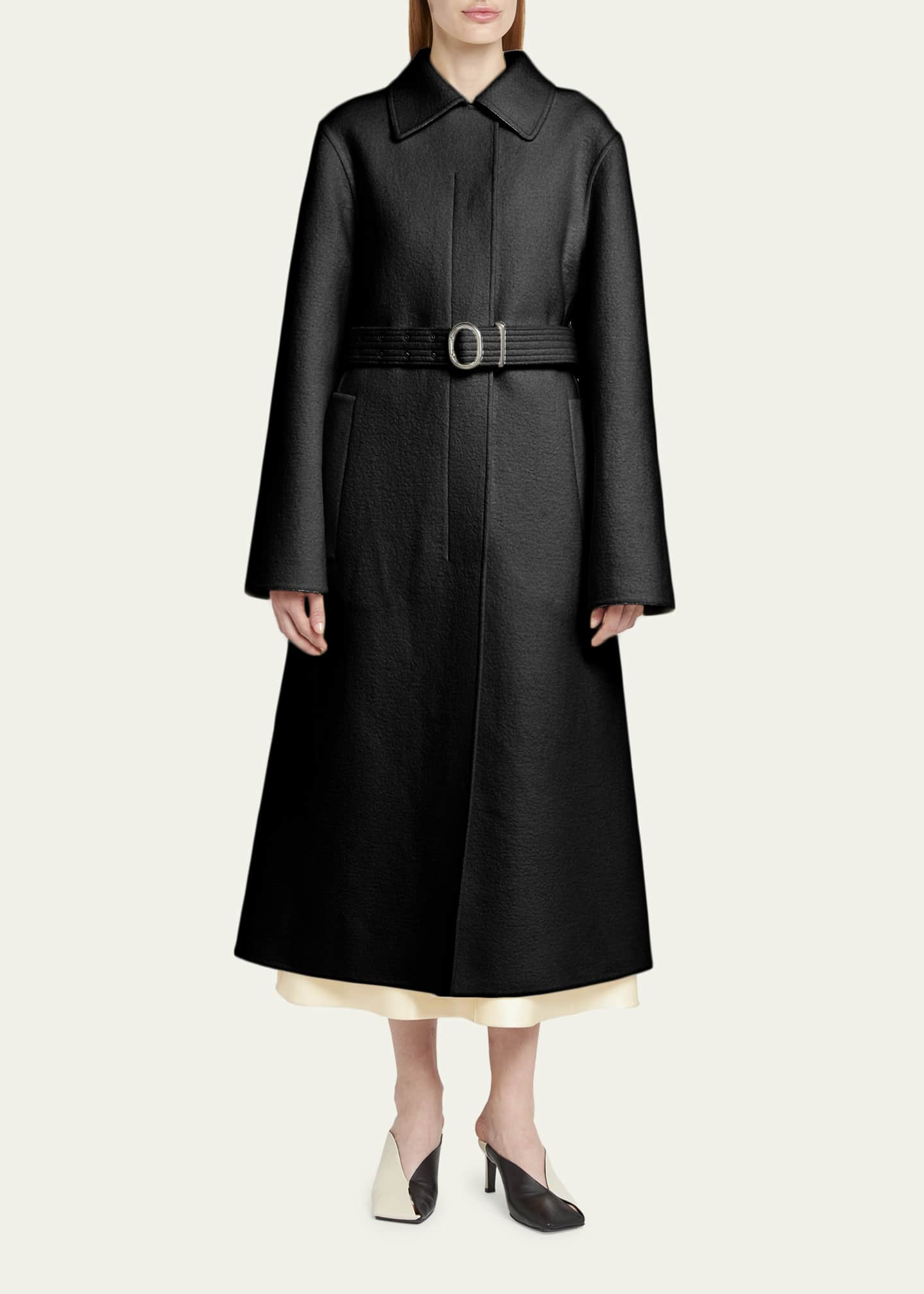 Jil Sander Belted Wool Cashmere Collared Coat