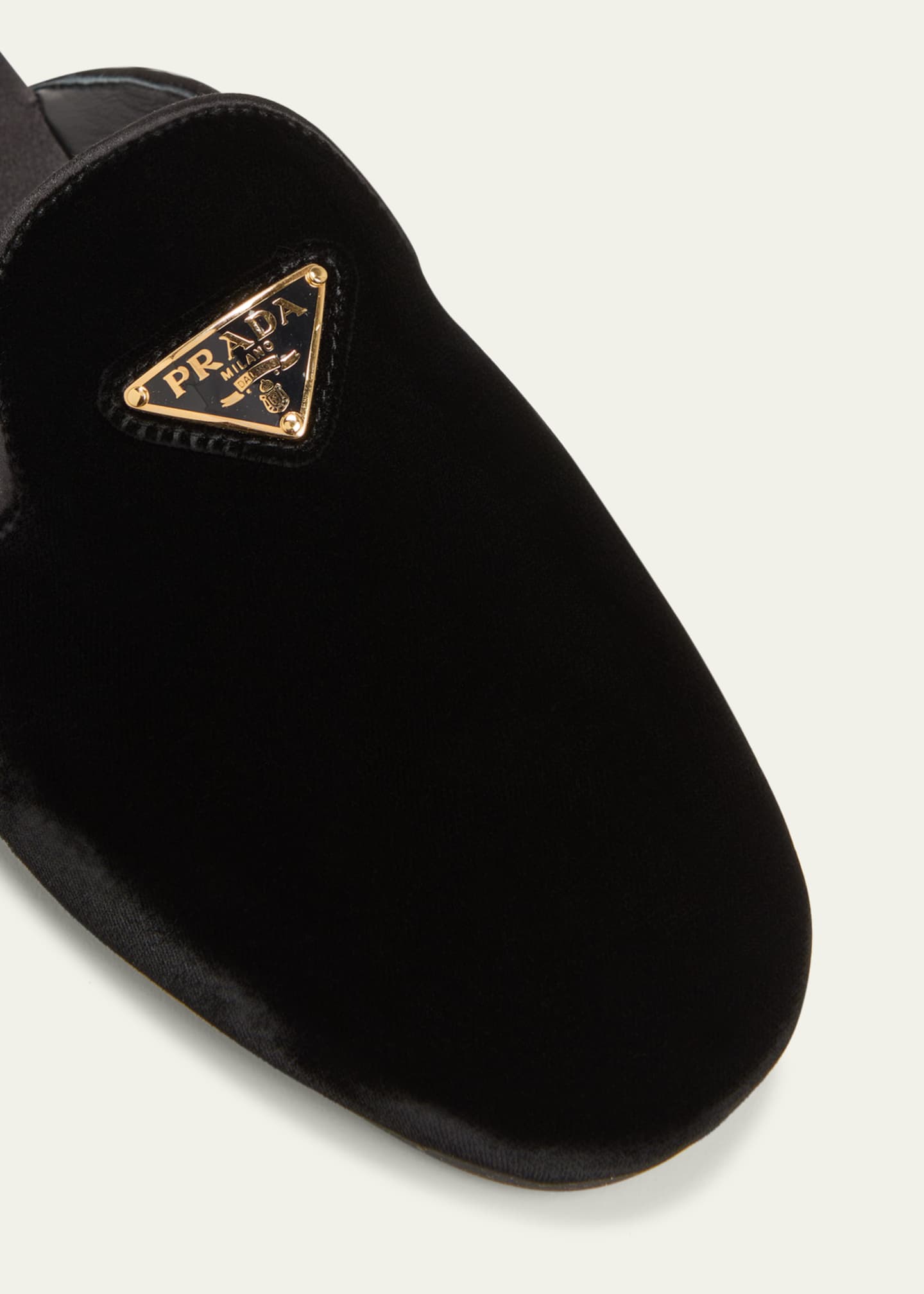 Prada Velvet Logo Slipper Mules Image 5 of 5