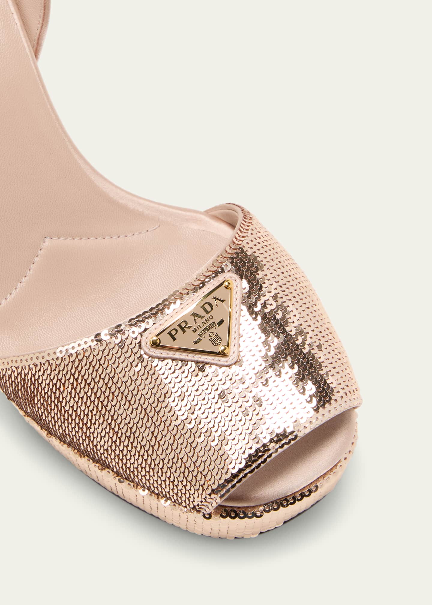 Sequin Ankle-Strap Platform Sandals