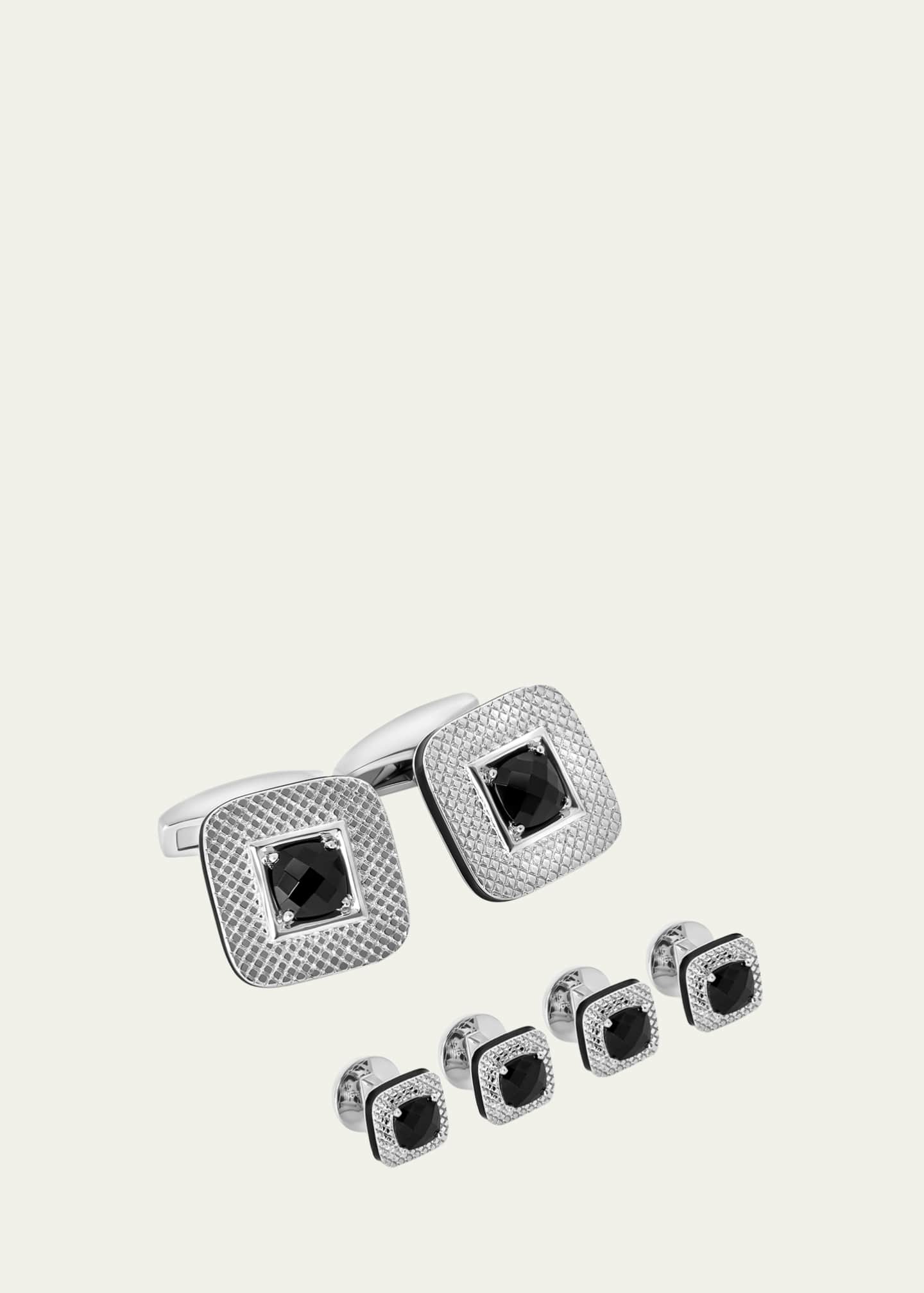 Studs (Clous) De Chemise Noirs Onyx Dickie Bows – Pour Tenue Formelle, Élégants, Lot De 6 Avec Poche